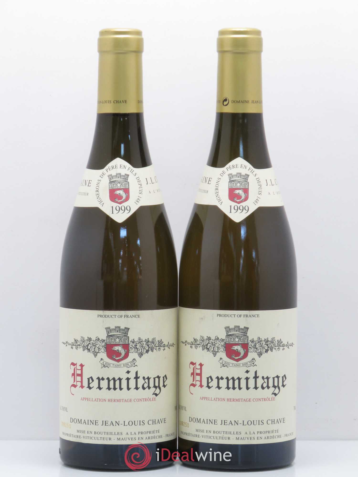 Hermitage Jean-Louis Chave 1999 - Lot de 2 bouteilles - 0