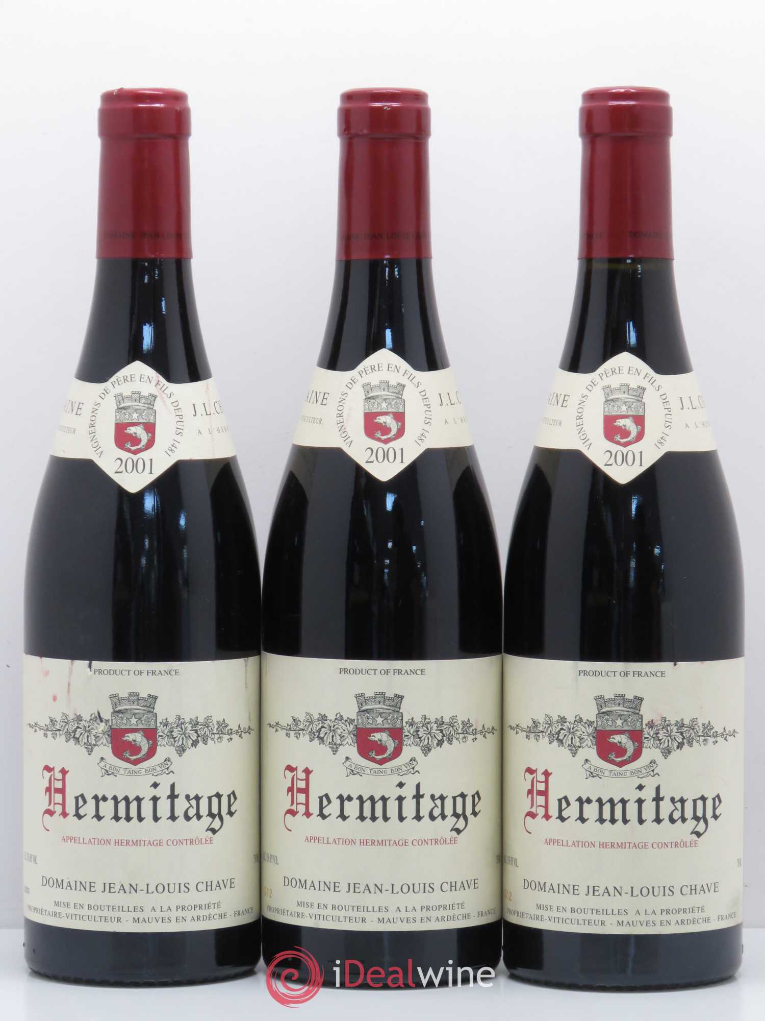 Hermitage Jean-Louis Chave 2001 - Lot de 3 bouteilles - 0