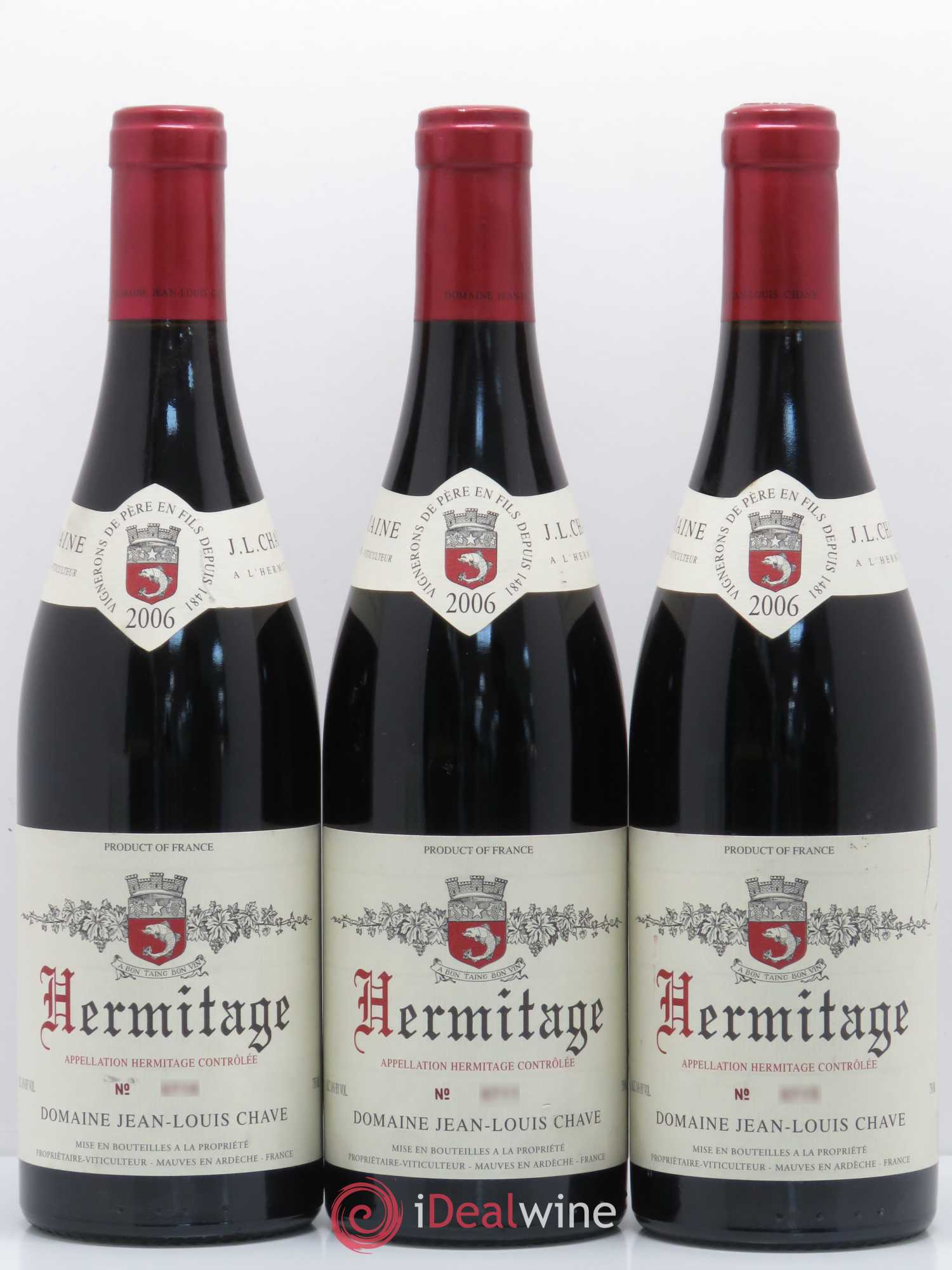 Hermitage Jean-Louis Chave 2006 - Lot de 3 bouteilles - 0