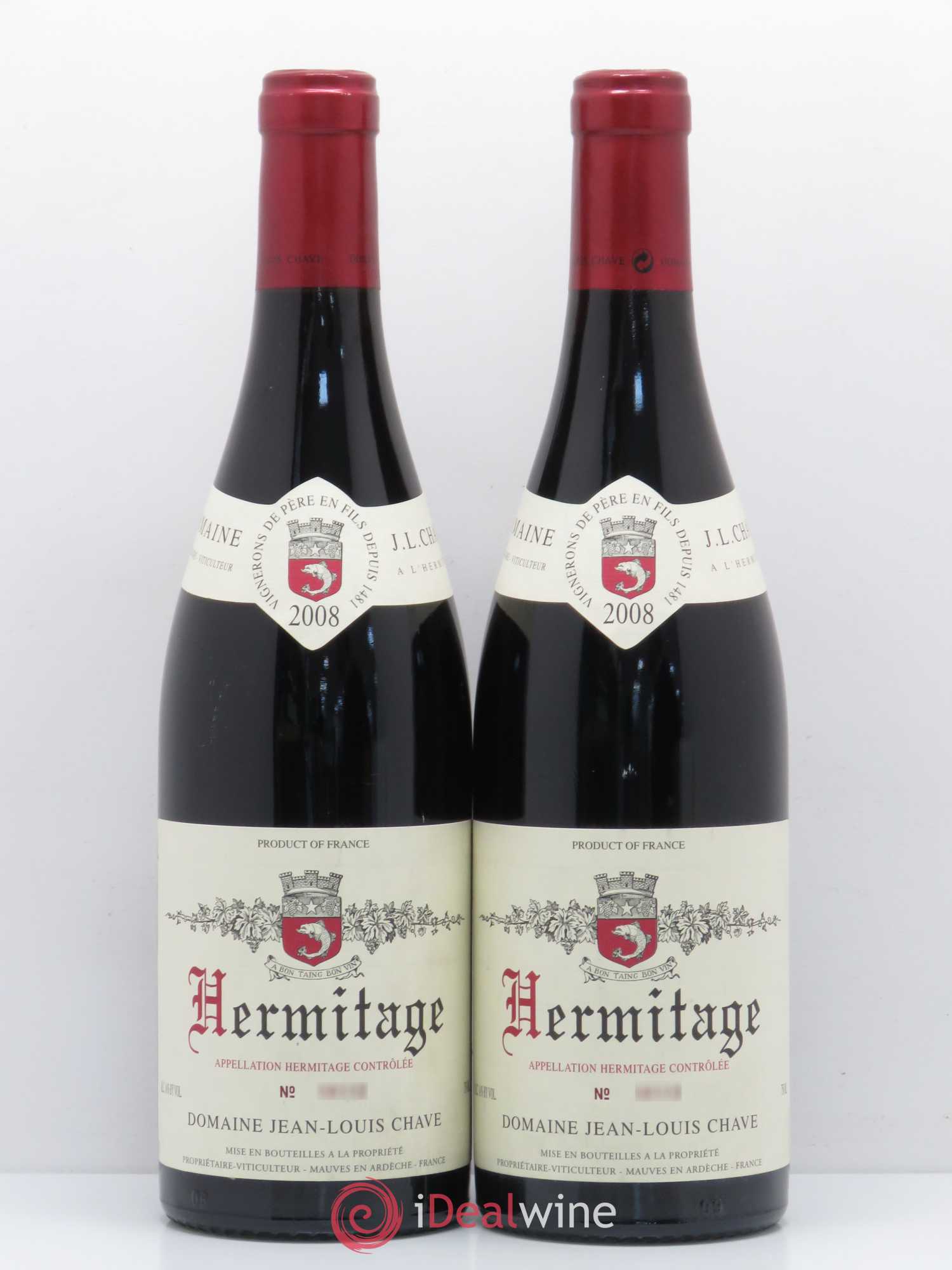 Hermitage Jean-Louis Chave 2008 - Lot de 2 bouteilles - 0