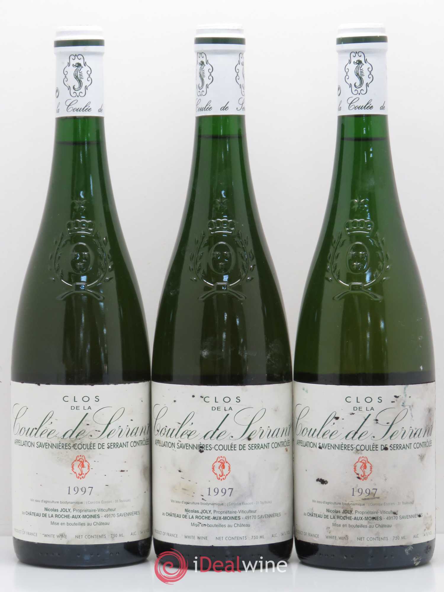 Savennières Clos de la Coulée de Serrant Vignobles de la Coulée de Serrant - Nicolas Joly 1997 - Lot de 3 bouteilles - 0