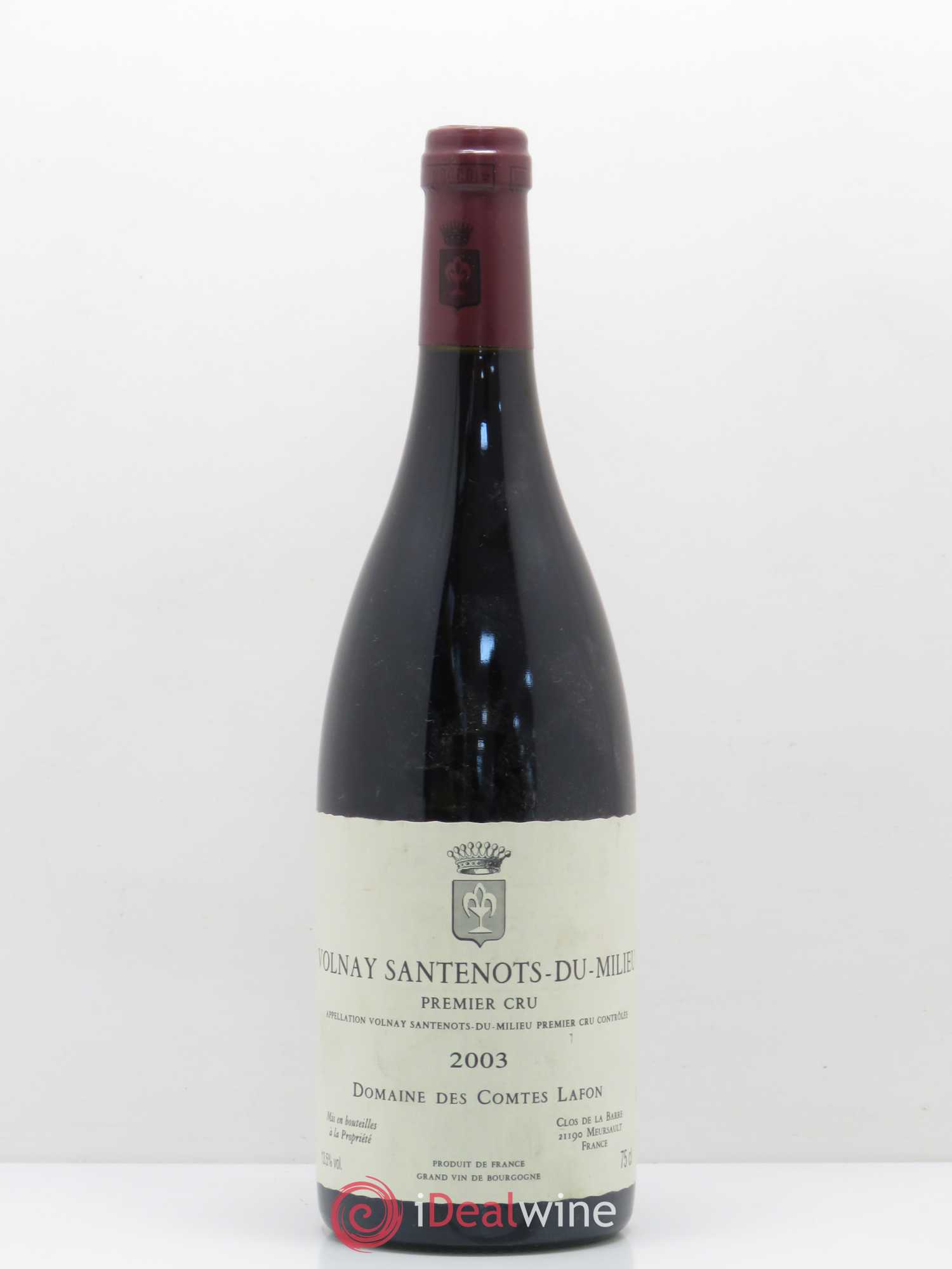 Volnay 1er Cru Santenots du Milieu Comtes Lafon (Domaine des) 2003 - Lot de 1 bouteille - 0