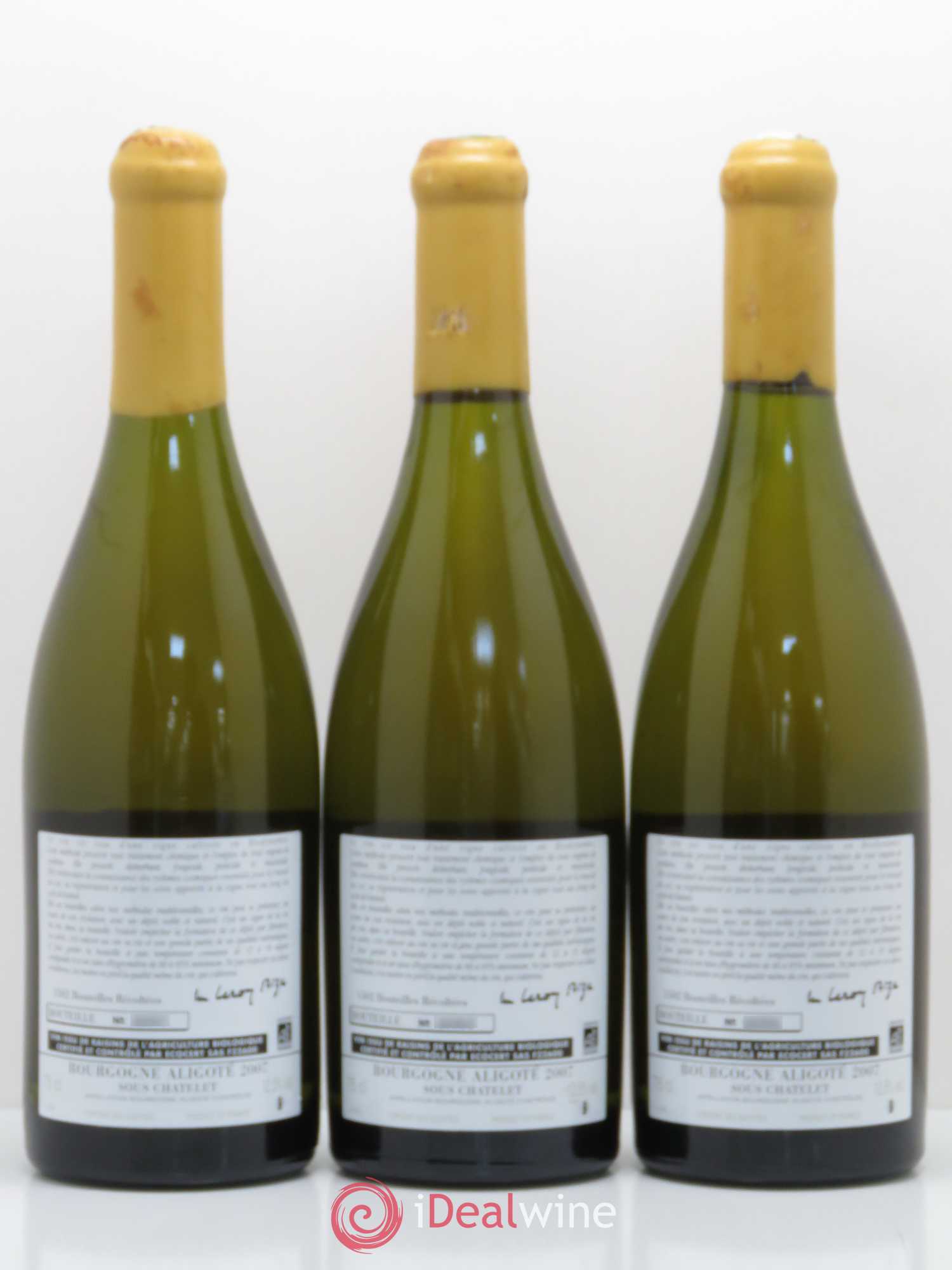 Bourgogne Aligoté Sous Chatelet d'Auvenay (Domaine) Sous Chatelet 2007 - Lot de 3 bouteilles - 1