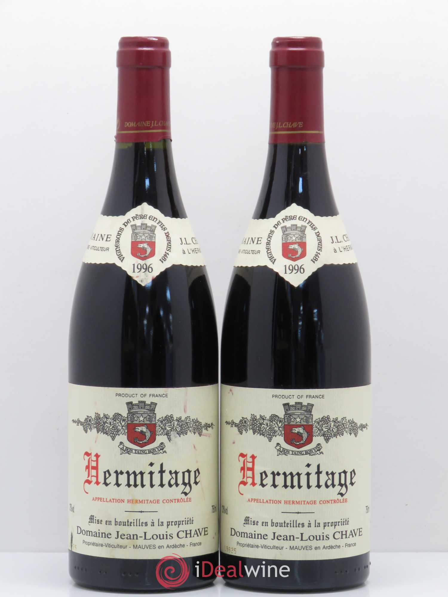 Hermitage Jean-Louis Chave 1996 - Lot de 2 bouteilles - 0