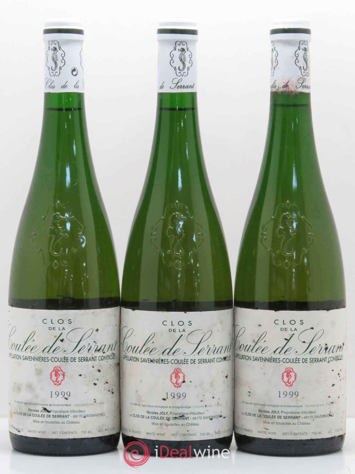 Savennières Clos de la Coulée de Serrant Vignobles de la Coulée de Serrant - Nicolas Joly 1999 - Lot de 3 bouteilles - 0