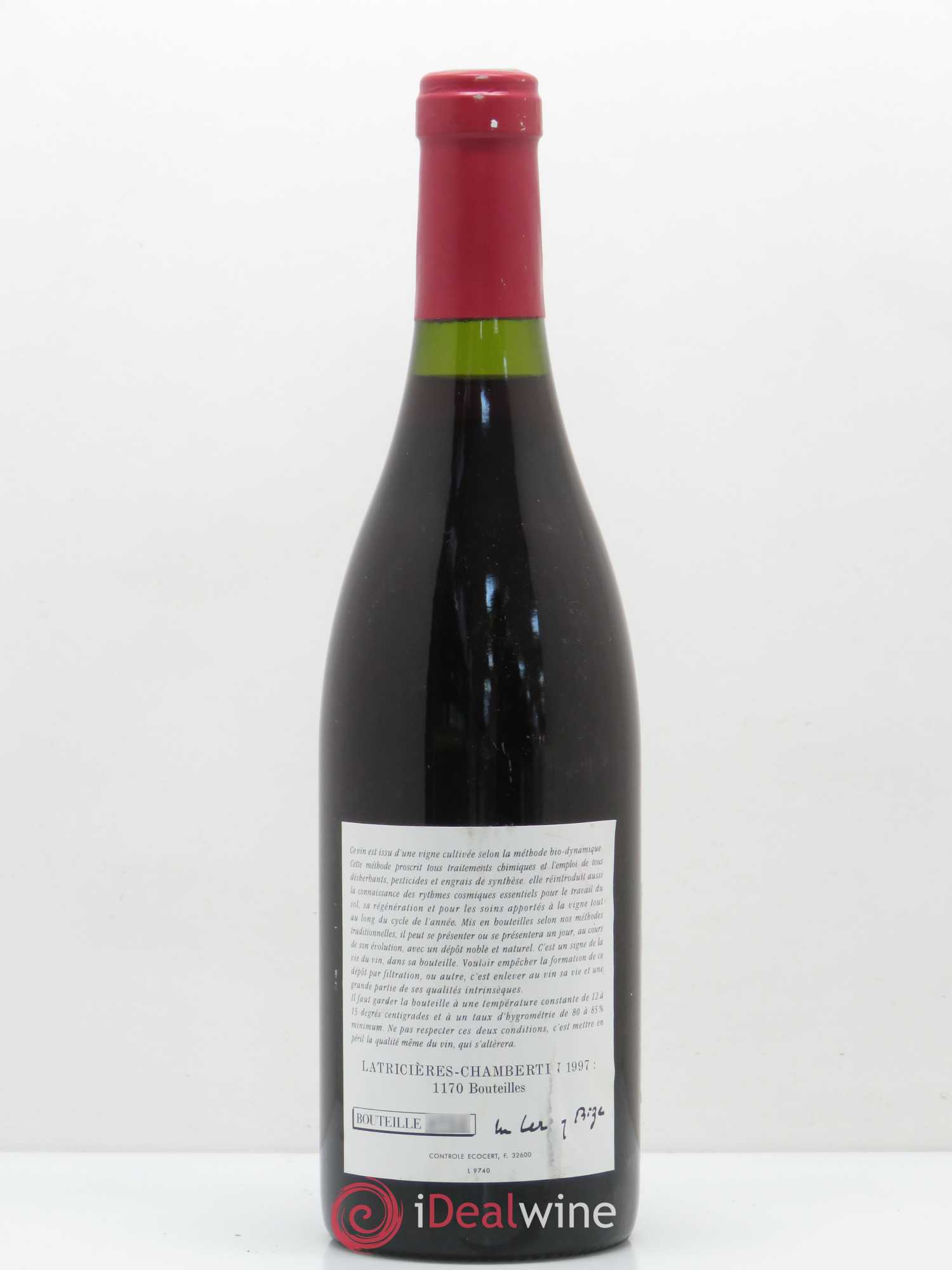 Latricières-Chambertin Grand Cru Leroy (Domaine) 1997 - Lot de 1 bouteille - 1