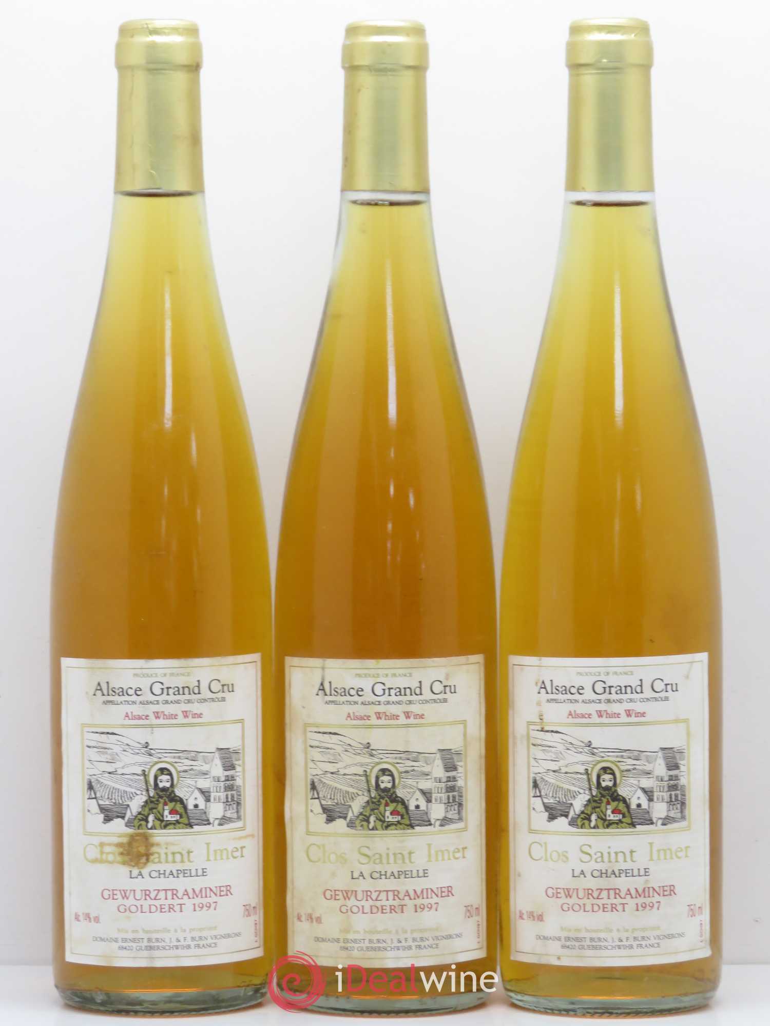 Gewurztraminer Grand Cru Clos Saint Imer Ernest Burn La Chapelle Goldert 1997 - Posten von 3 Flaschen - 0