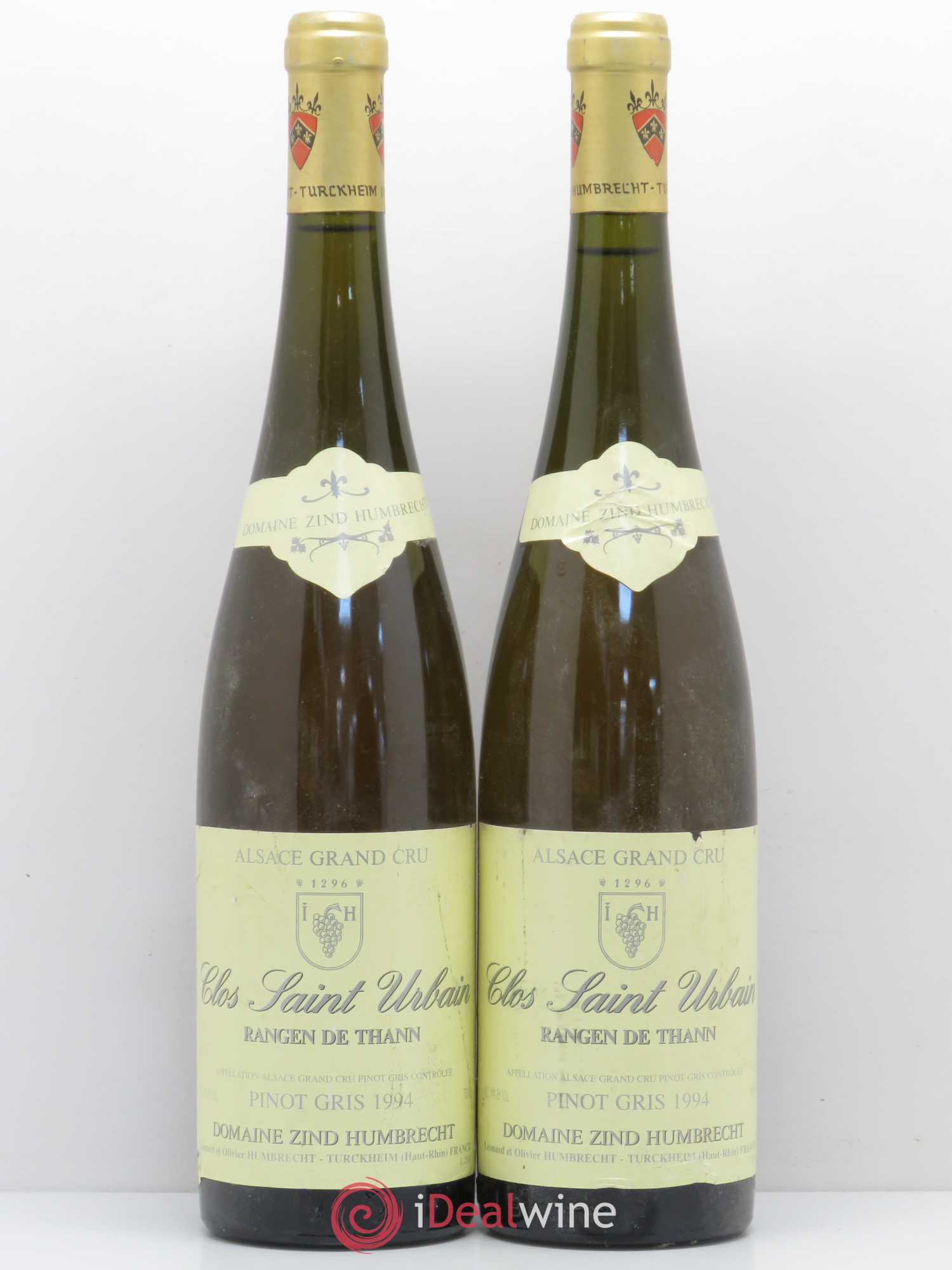 Alsace Pinot Gris Grand Cru Rangen de Thann Clos Saint-Urbain Zind-Humbrecht (Domaine) 1994 - Lot de 2 bouteilles - 0