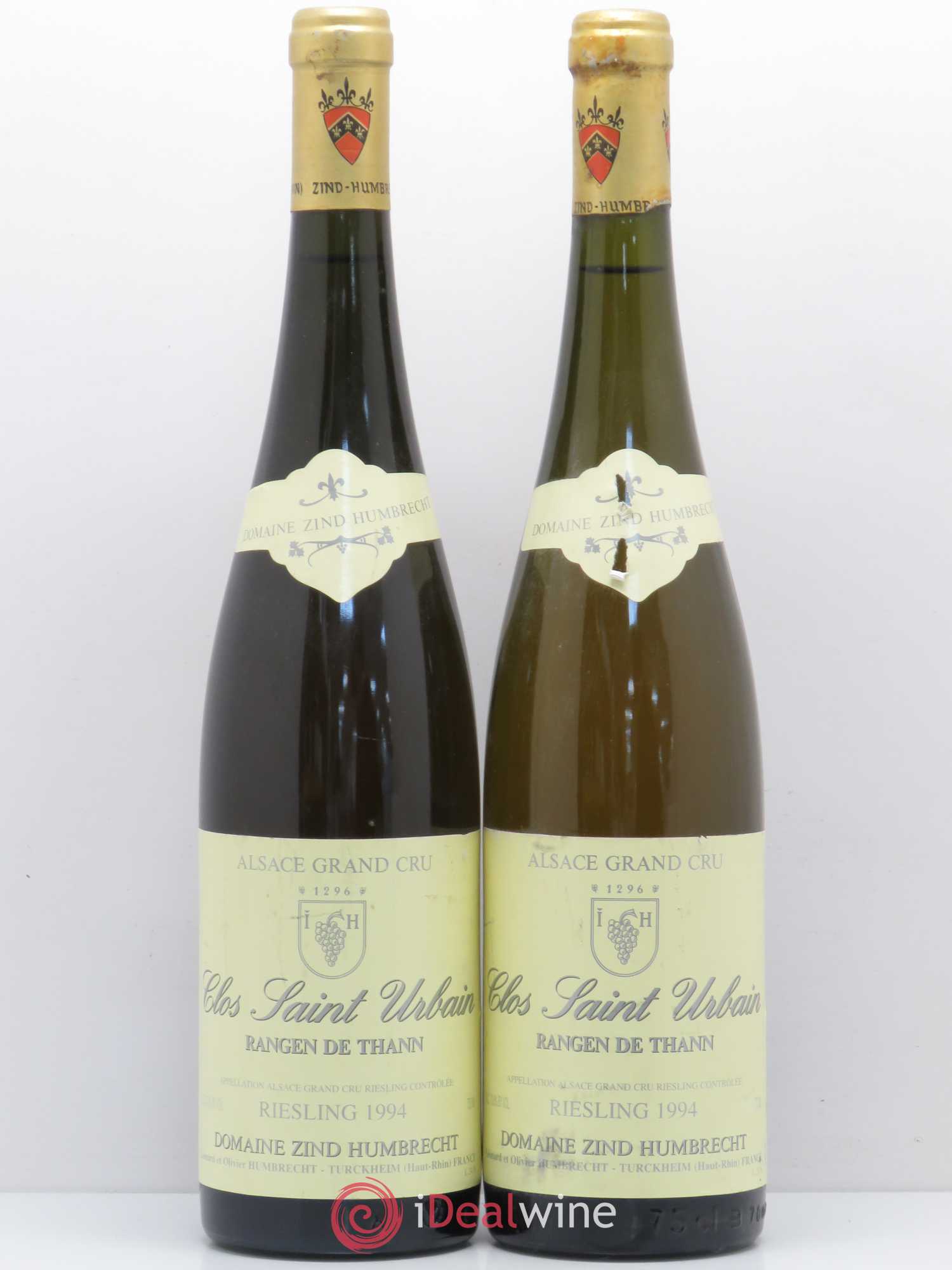 Alsace Riesling Grand Cru Rangen de Thann Clos Saint Urbain Zind-Humbrecht (Domaine) 1994 - Lot de 2 bouteilles - 0