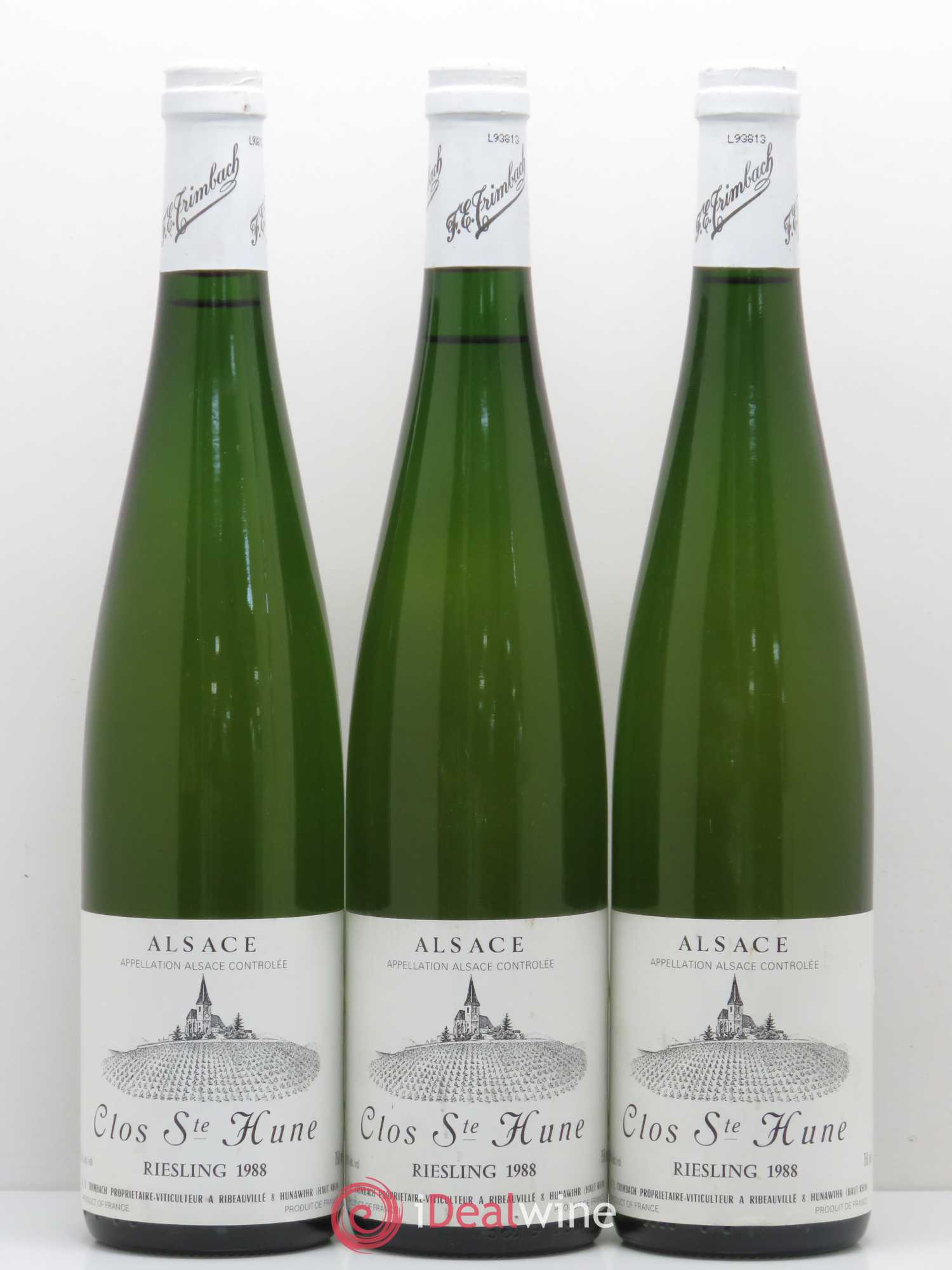 Alsace Riesling Clos Sainte-Hune Trimbach (Domaine) 1988 - Lot de 3 bouteilles - 0