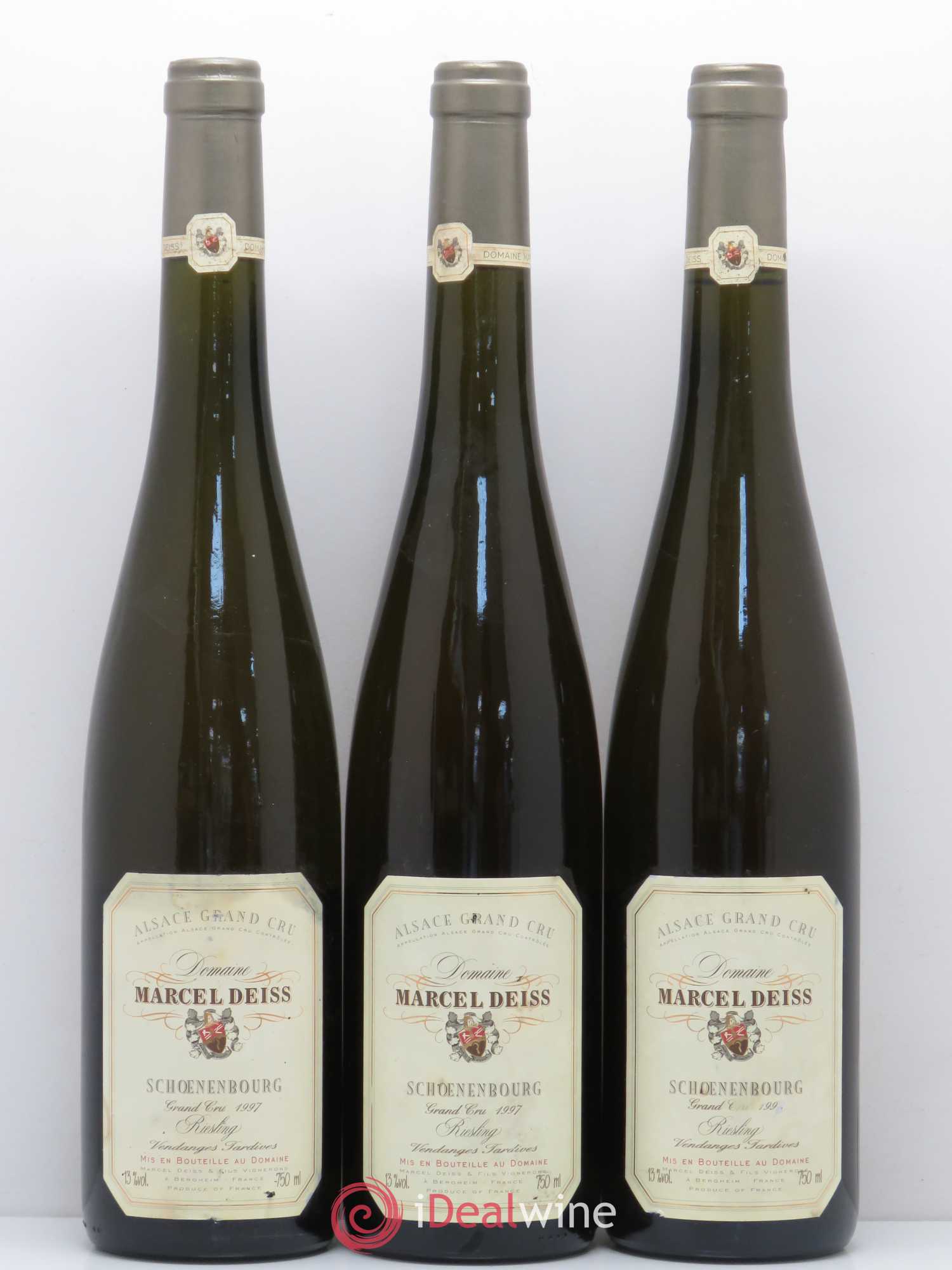 Alsace Riesling Vendanges Tardives Marcel Deiss (Domaine) Schoenenbourg 1997 - Lotto di 3 bottiglie - 0