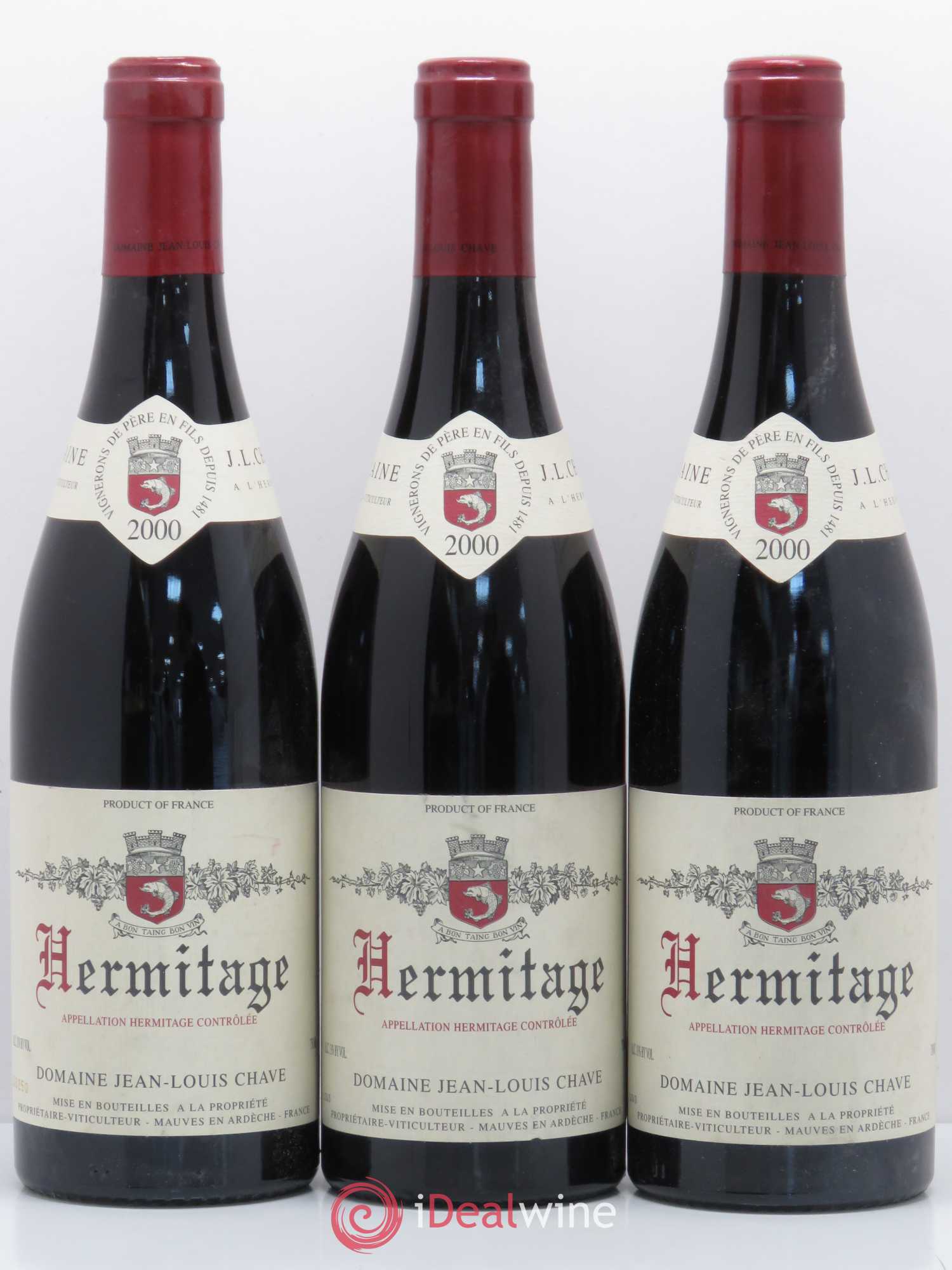 Hermitage Jean-Louis Chave 2000 - Lot de 3 bouteilles - 0