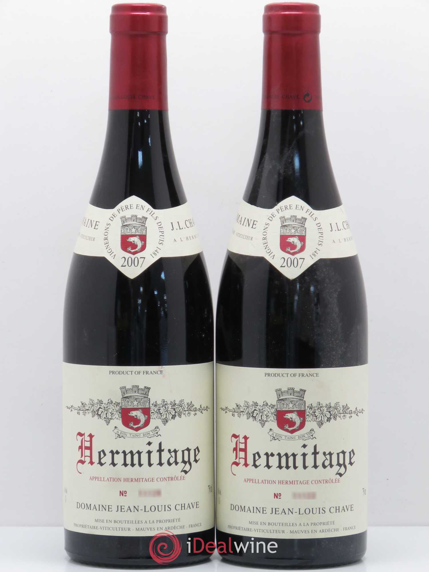 Hermitage Jean-Louis Chave 2007 - Lot de 2 bouteilles - 0