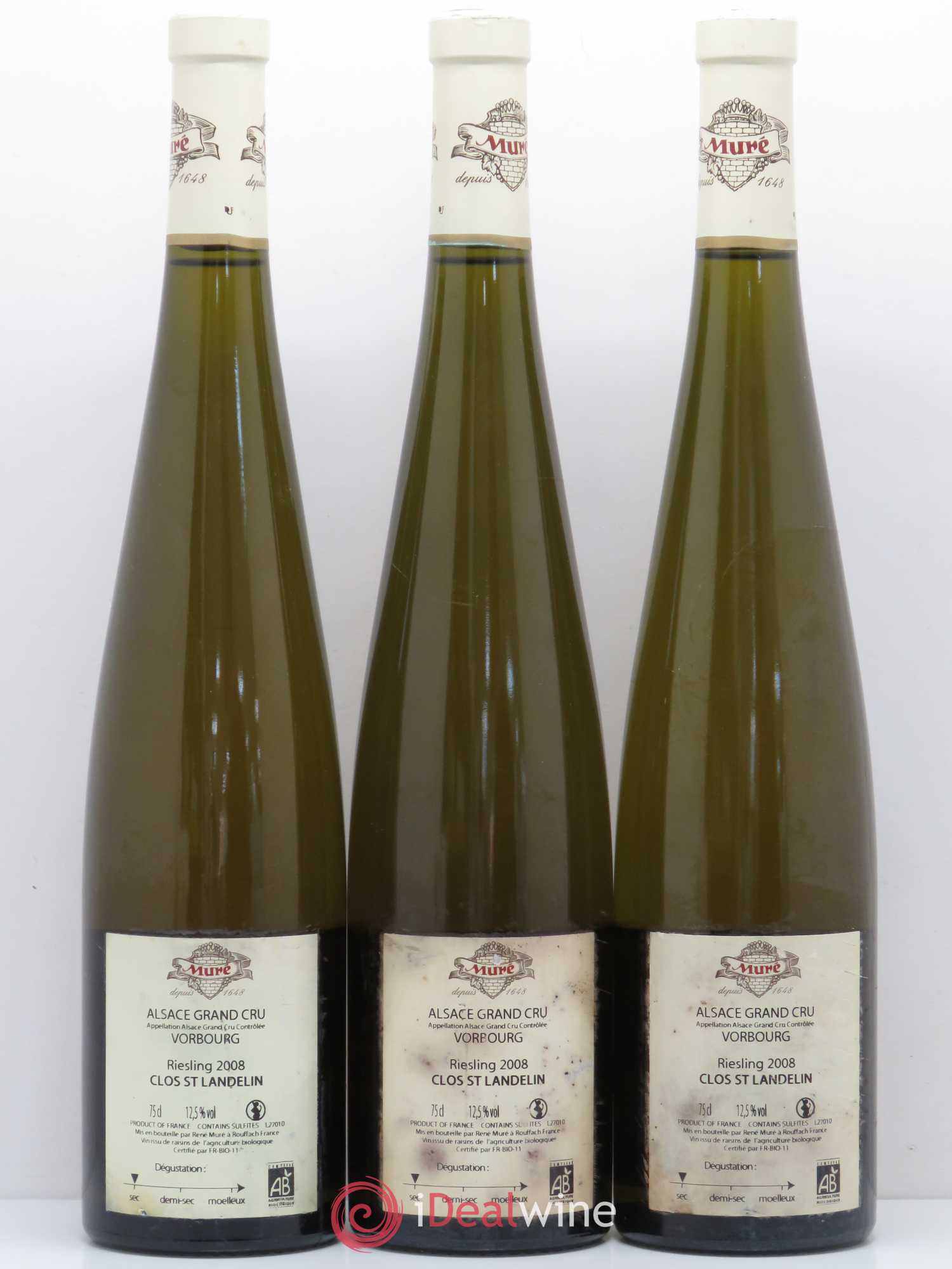 Riesling Grand Cru Clos Saint Landelin Rene Mure 2008 - Posten von 3 Flaschen - 1