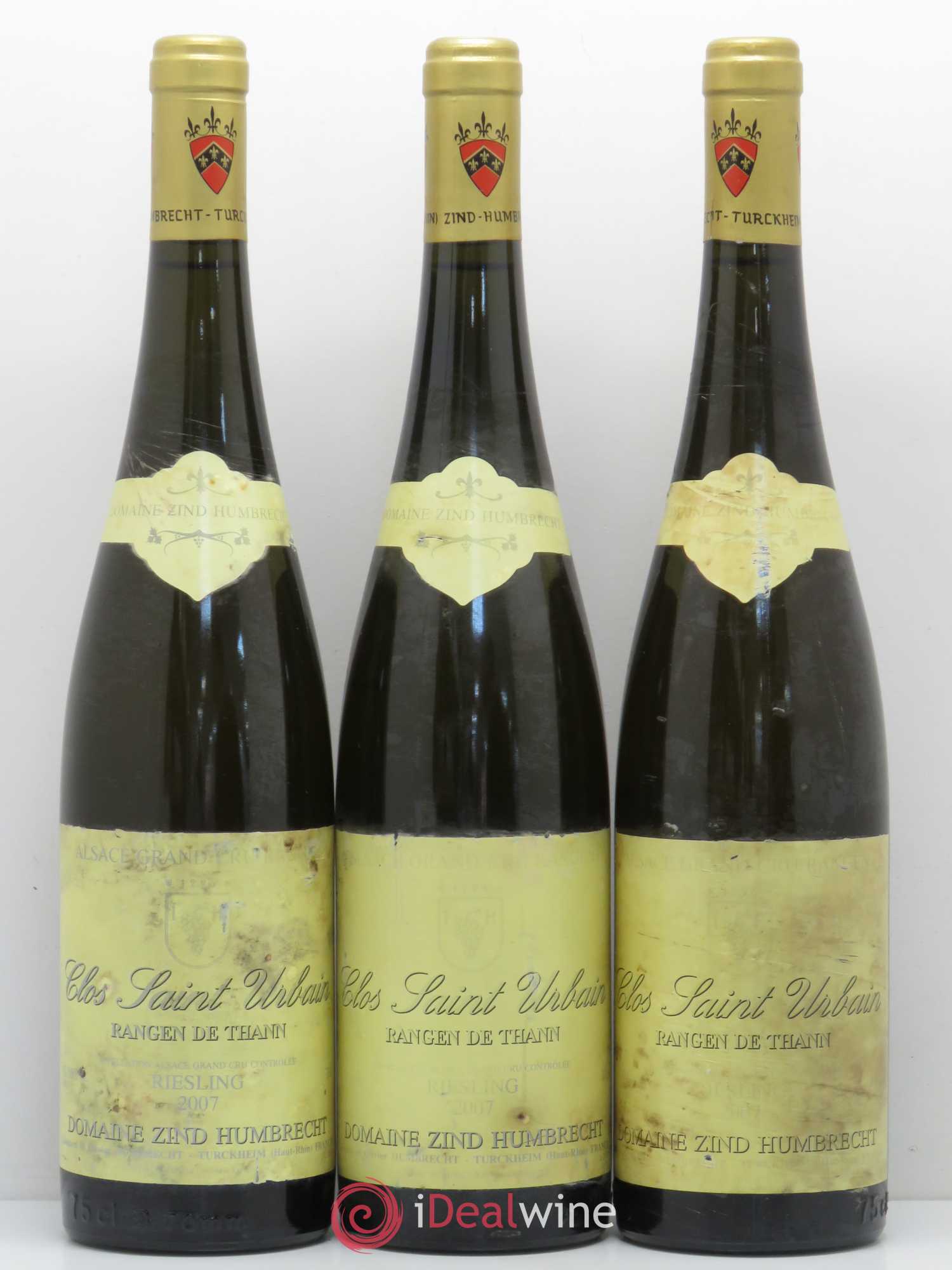 Alsace Riesling Grand Cru Rangen de Thann Clos Saint Urbain Zind-Humbrecht (Domaine) 2007 - Lot de 3 bouteilles - 0