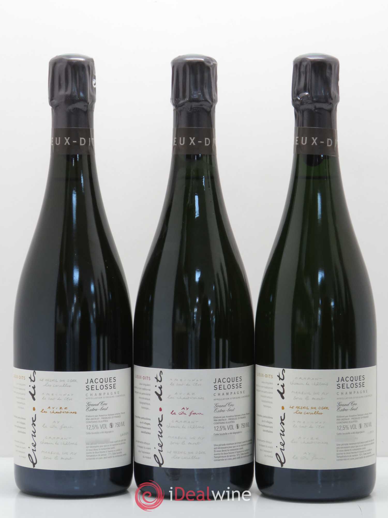 Caisse Collection Lieux-dits Jacques Selosse Les Chantereines - La Côte Faron - Les Carelles - Le Bout du Clos - Chemin de Châlons - Sous le Mont - Posten von 6 Flaschen - 2