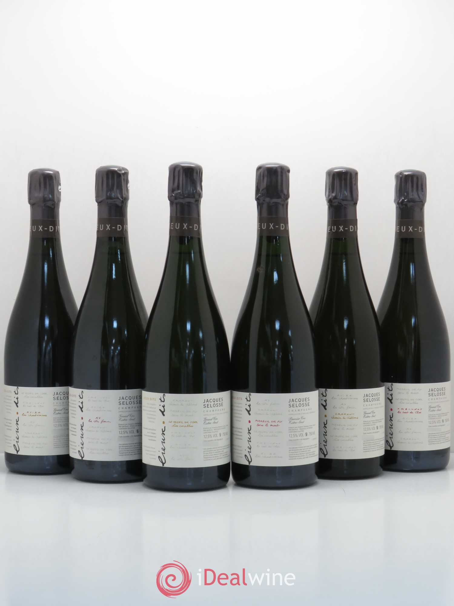 Caisse Collection Lieux-dits Jacques Selosse Les Chantereines - La Côte Faron - Les Carelles - Le Bout du Clos - Chemin de Châlons - Sous le Mont - Posten von 6 Flaschen - 0