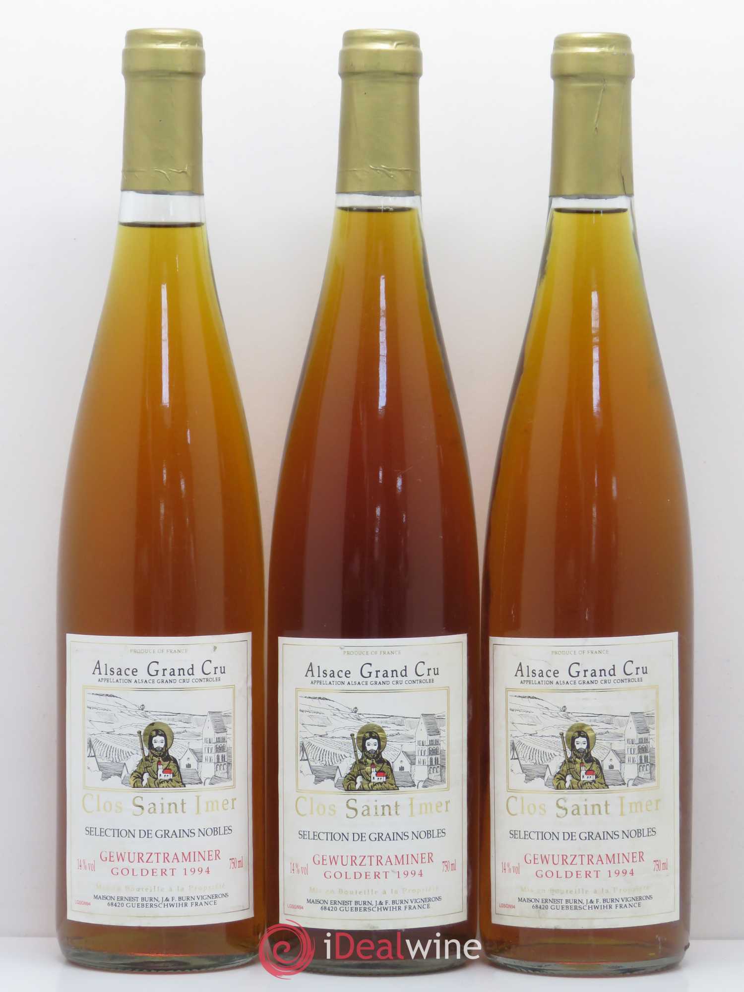 Gewurztraminer Sélection de Grains Nobles Clos Saint Imer Ernest Burn Goldert 1994 - Lotto di 3 bottiglie - 0