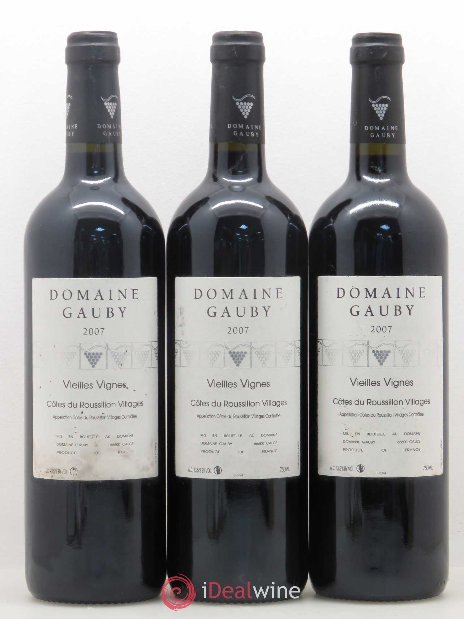 Côtes du Roussillon Villages Vieilles vignes Gauby (Domaine) 2007 - Lot de 3 bouteilles - 0