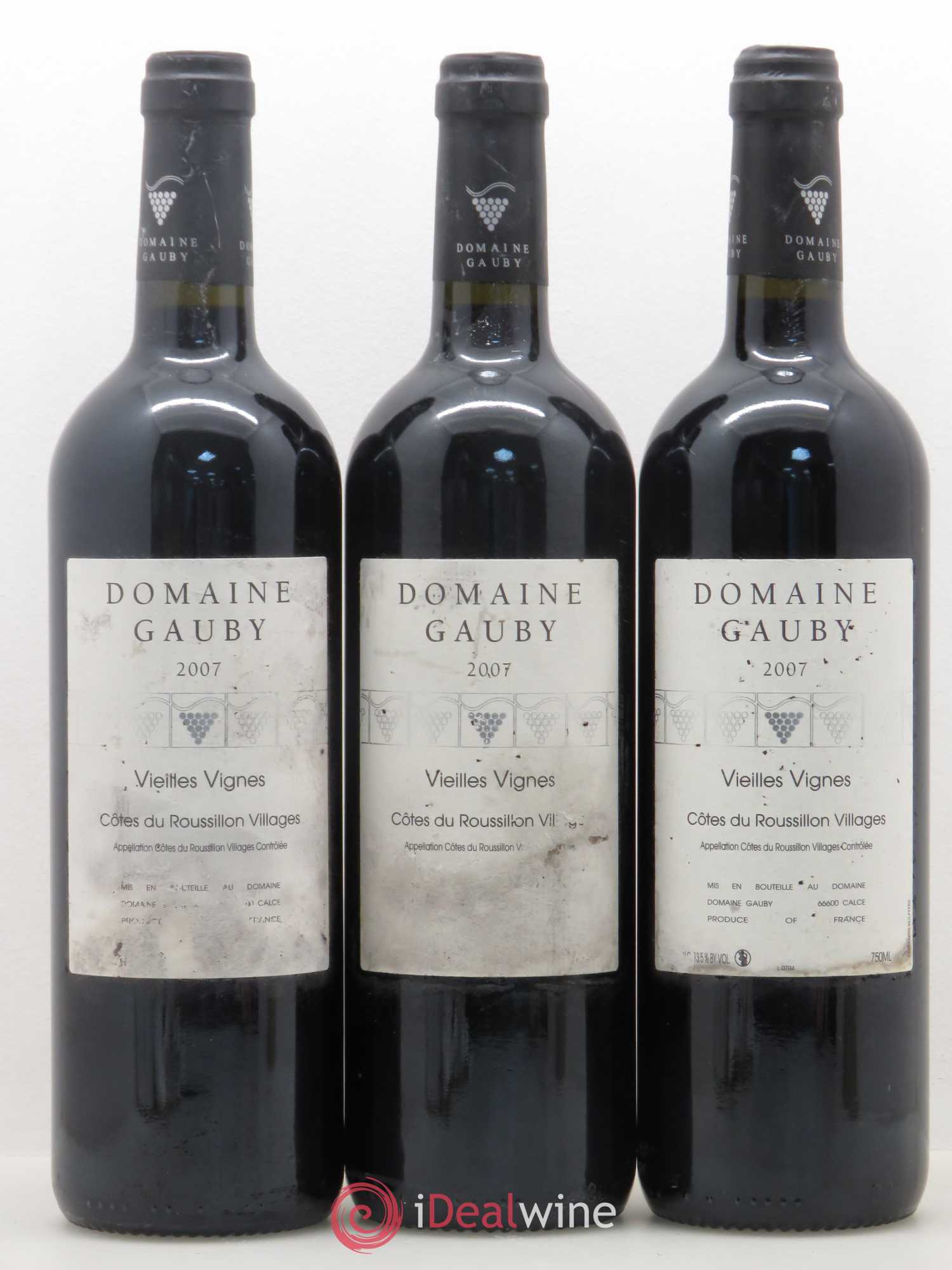 Côtes du Roussillon Villages Vieilles vignes Gauby (Domaine) 2007 - Lot de 3 bouteilles - 0