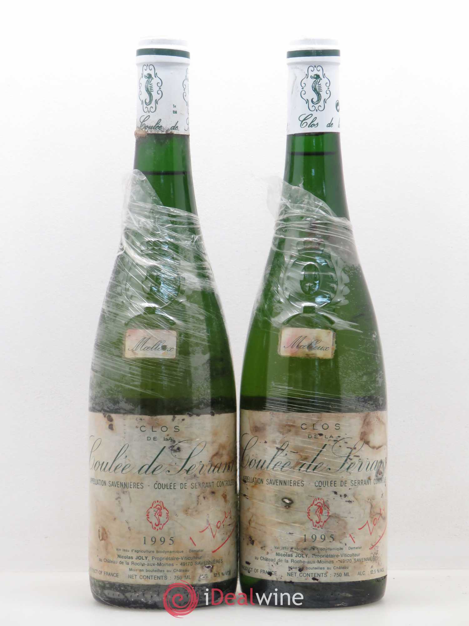 Savennières Clos de la Coulée de Serrant Vignobles de la Coulée de Serrant - Nicolas Joly 1995 - Lot de 2 bouteilles - 0