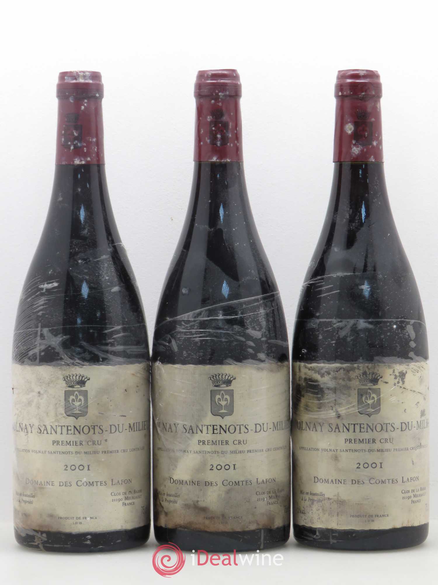 Volnay 1er Cru Santenots du Milieu Comtes Lafon (Domaine des) 2001 - Lot de 3 bouteilles - 0