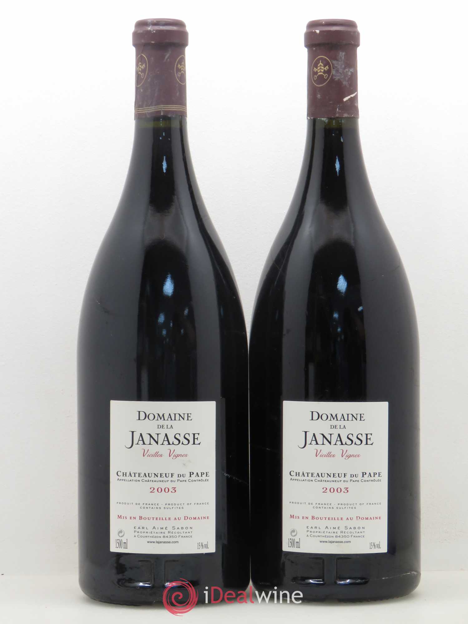 Châteauneuf-du-Pape Cuvée Vieilles Vignes La Janasse (Domaine de) 2003 - Lot de 2 magnums - 1