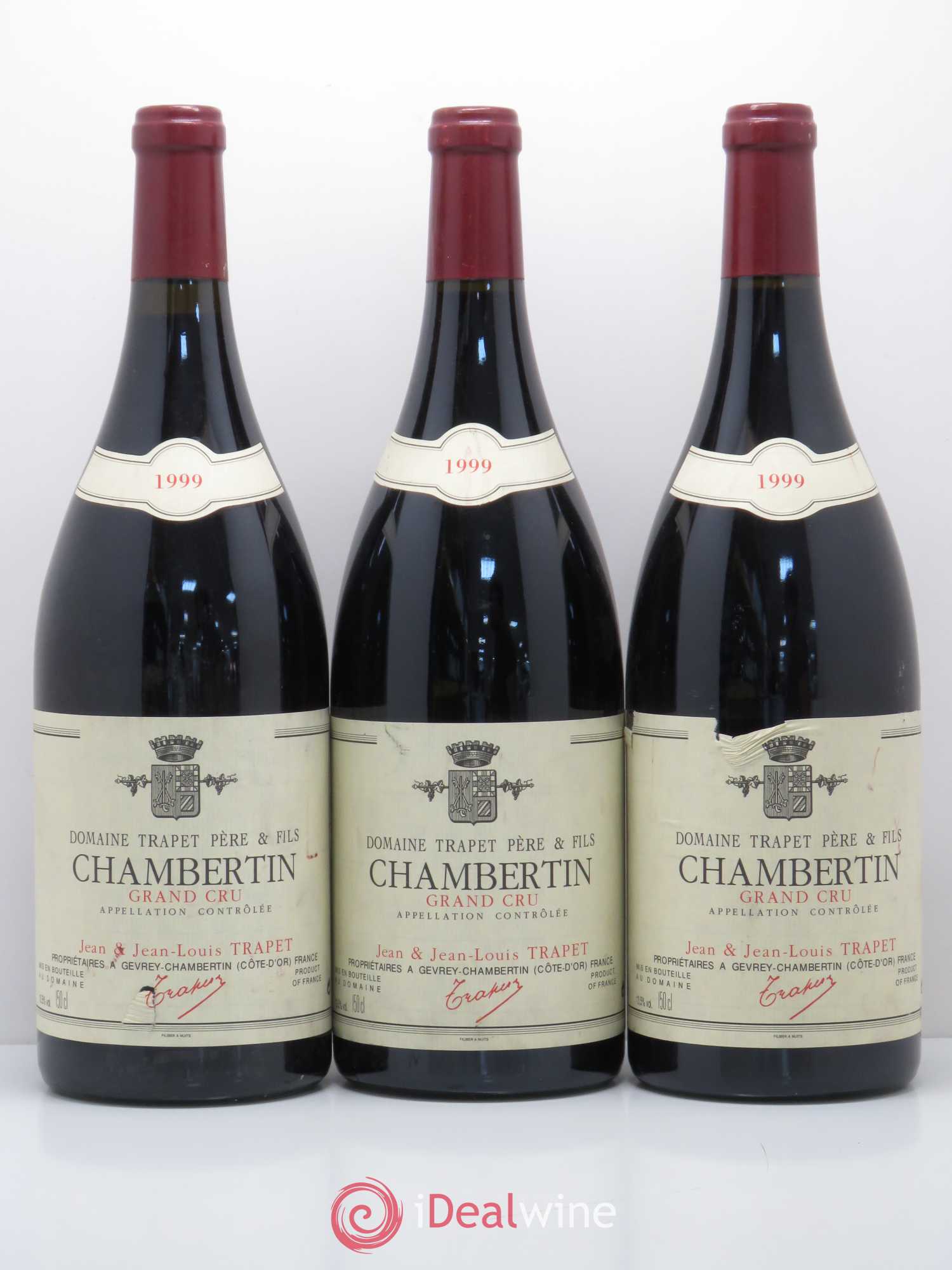 Chambertin Grand Cru Domaine Trapet 1999 - Lot de 3 magnums - 0