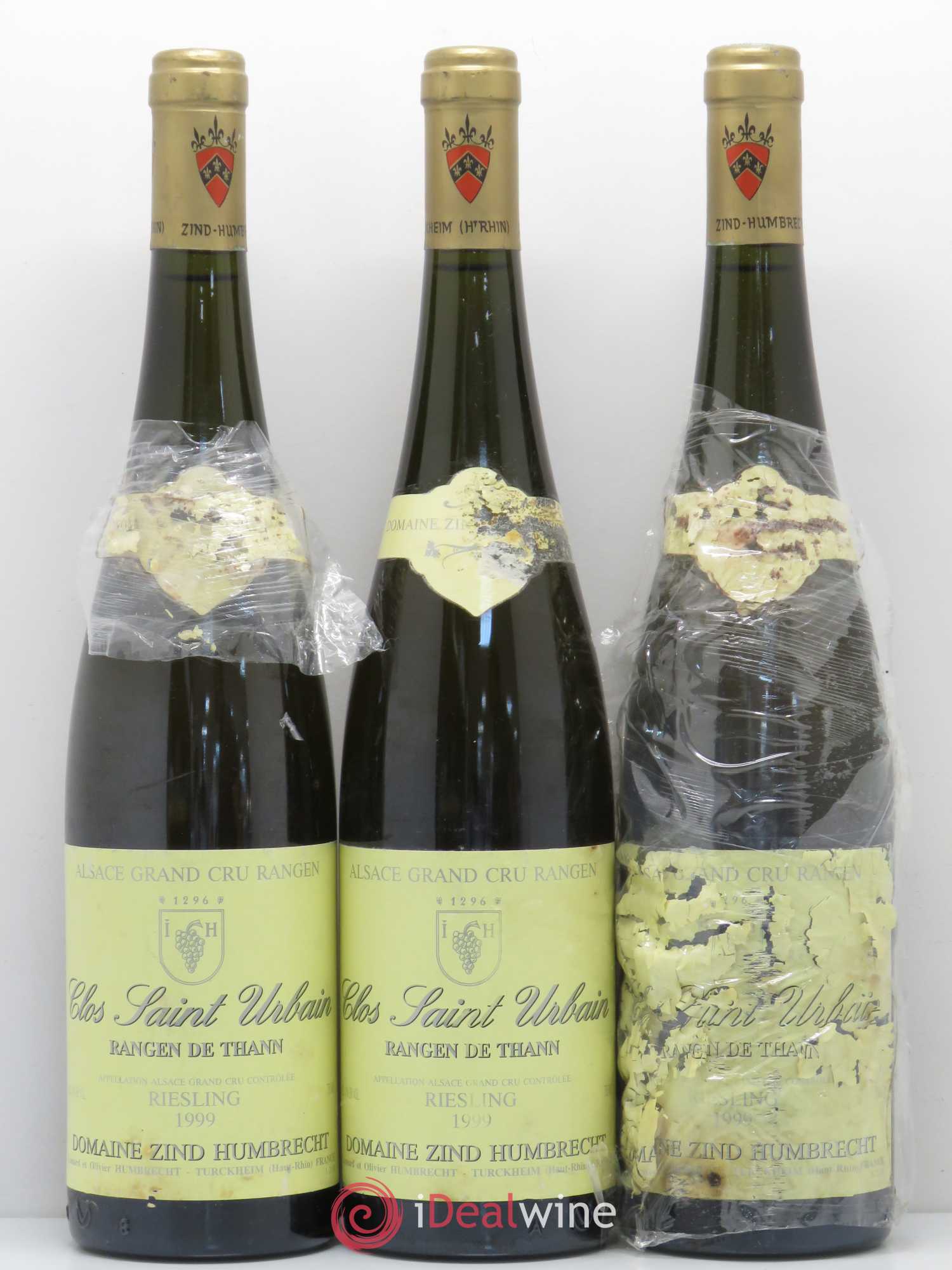 Alsace Riesling Grand Cru Rangen de Thann Clos Saint Urbain Zind-Humbrecht (Domaine) 1999 - Lot de 3 bouteilles - 0