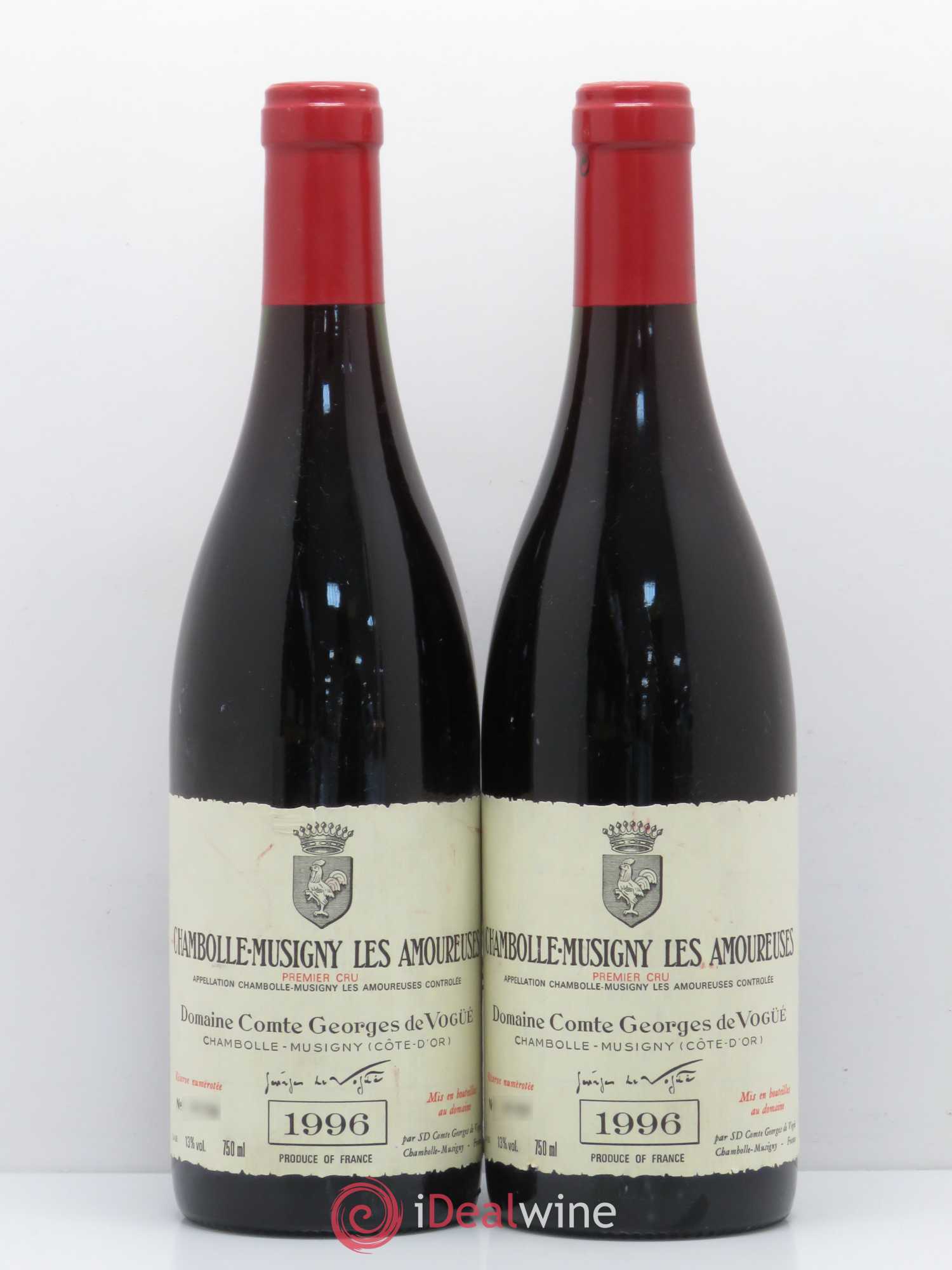 Chambolle-Musigny 1er Cru Les Amoureuses Comte Georges de Vogüé 1996 - Lot de 2 bouteilles - 0