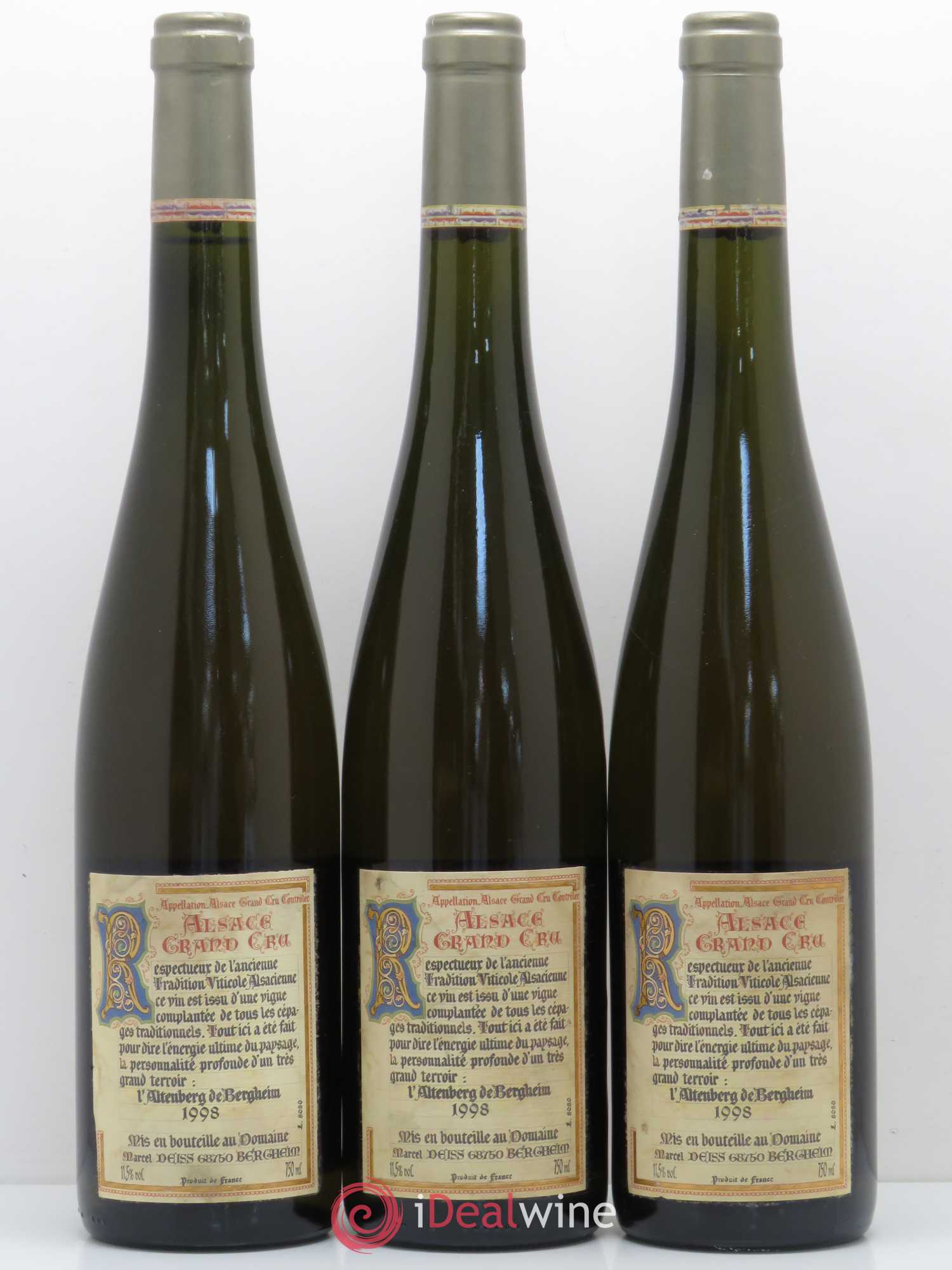 Alsace Grand Cru Altenberg de Bergheim Marcel Deiss (Domaine) 1998 - Lotto di 3 bottiglie - 1