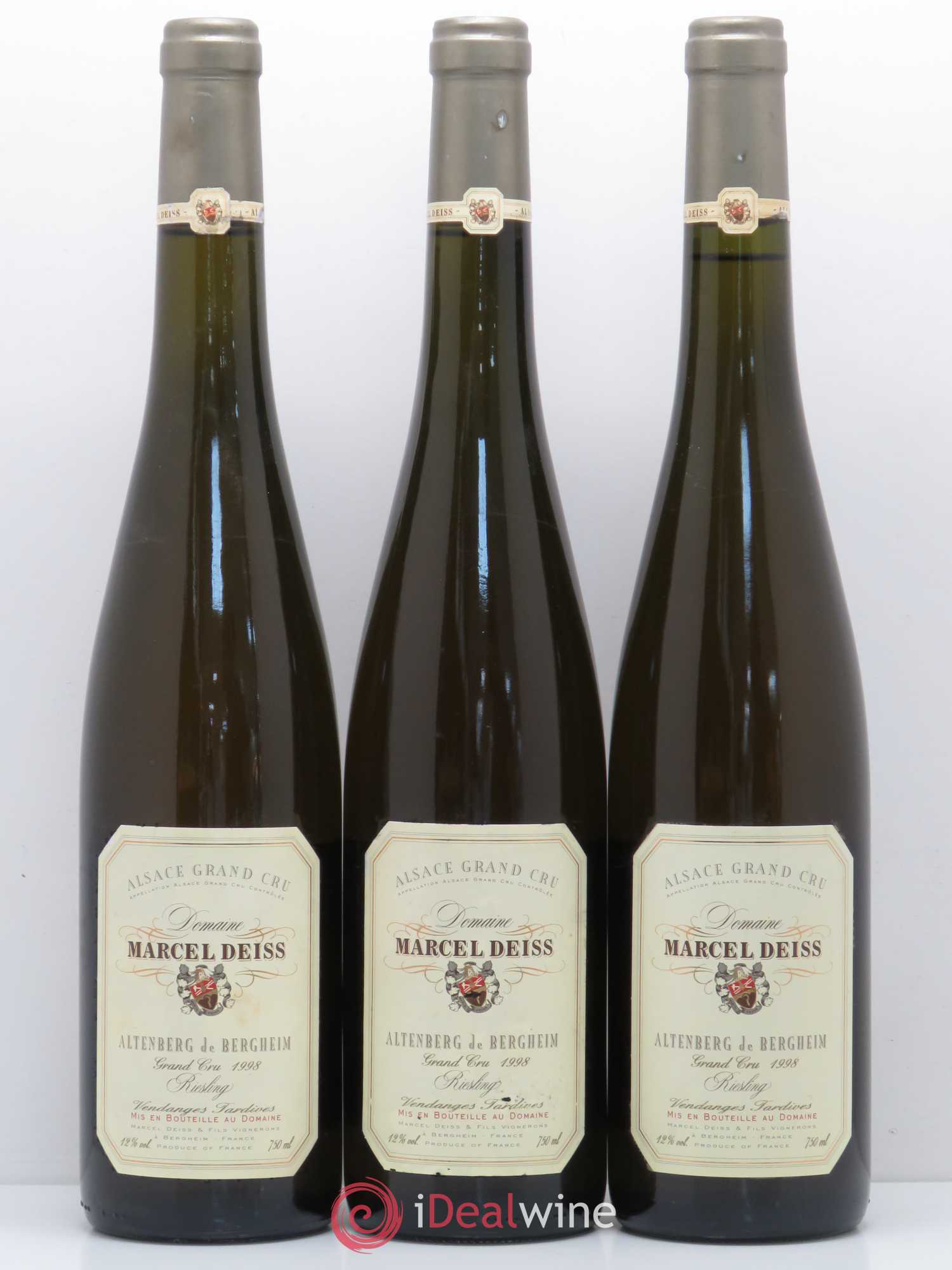 Alsace Riesling Vendanges Tardives Marcel Deiss (Domaine) Altenberg de Bergheim 1998 - Lotto di 3 bottiglie - 0