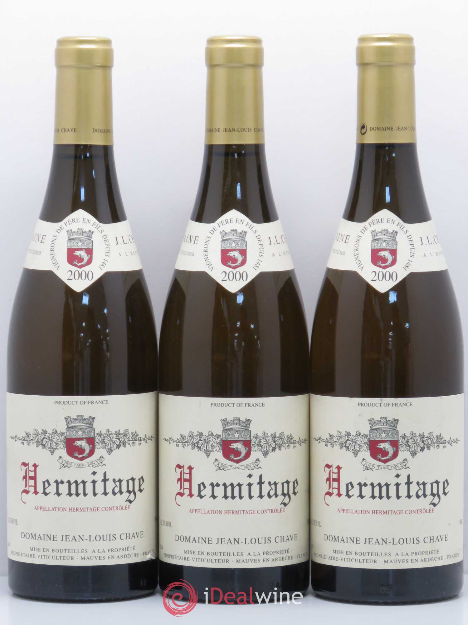 Hermitage Jean-Louis Chave 2000 - Lot de 3 bouteilles - 0
