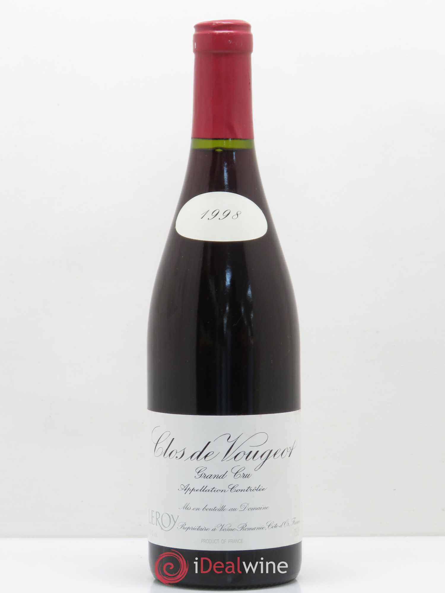 Clos de Vougeot Grand Cru Leroy (Domaine) 1998 - Lot de 1 bouteille - 0