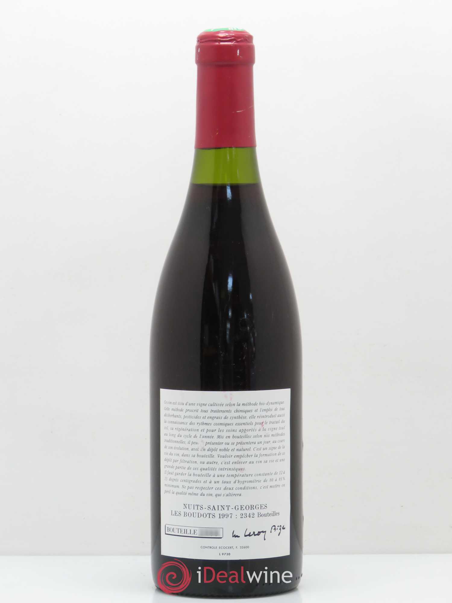 Nuits-Saint-Georges Leroy (Domaine) Aux Boudots 1997 - Lot de 1 bouteille - 1