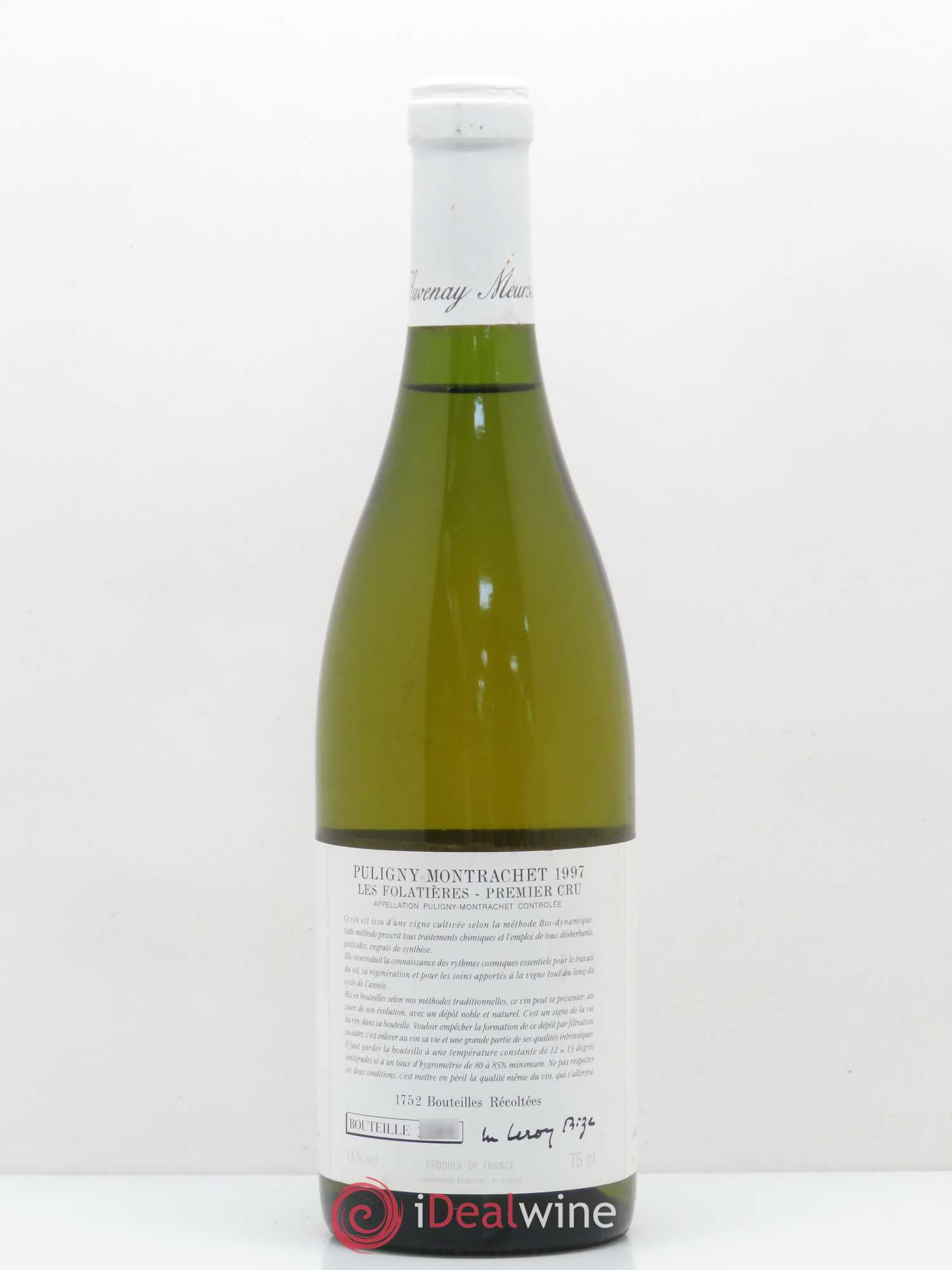 Puligny-Montrachet 1er Cru Les Folatières d'Auvenay (Domaine) 1997 - Lot de 1 bouteille - 1