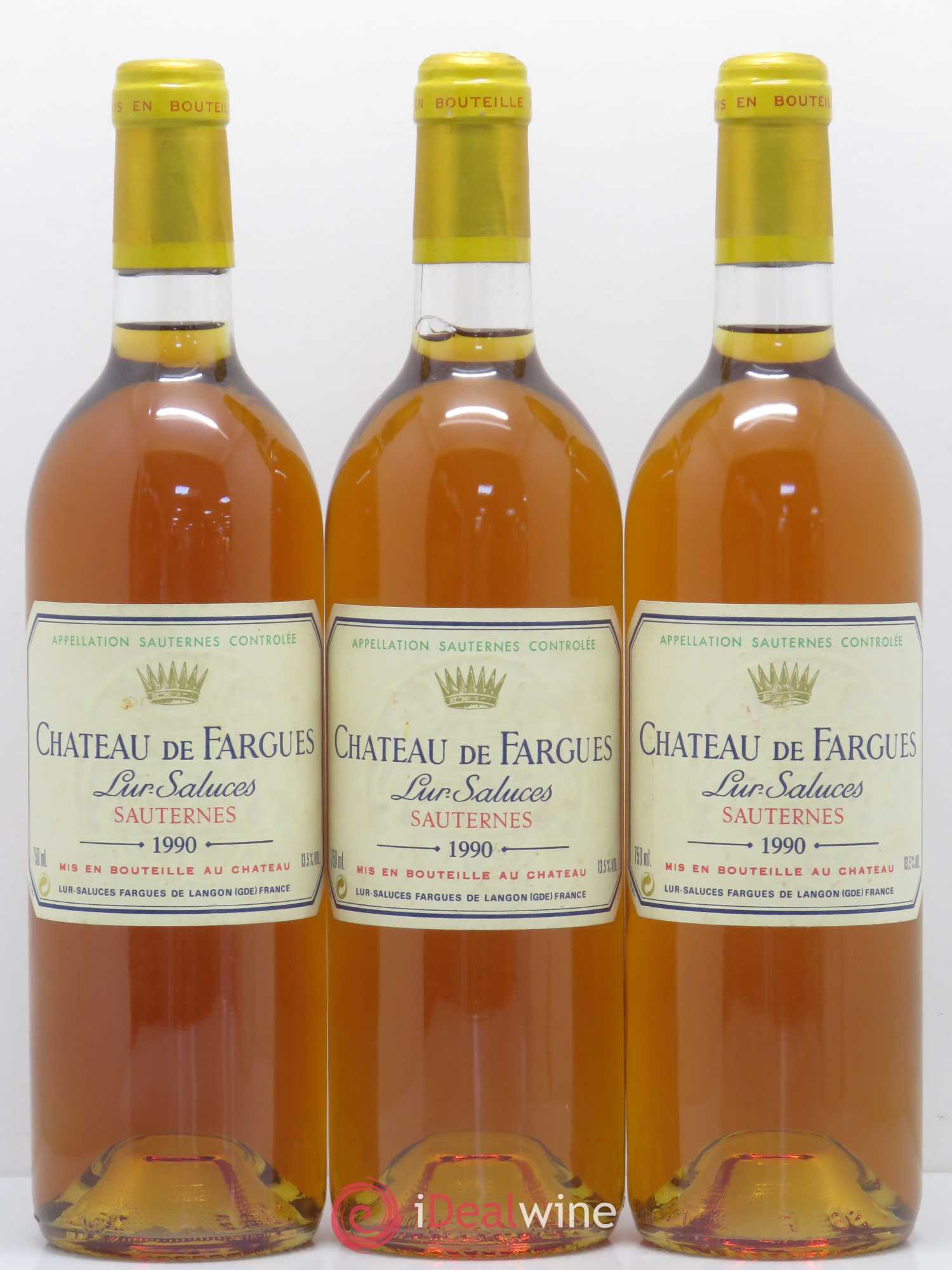 Château de Fargues 1990 - Lotto di 3 bottiglie - 0