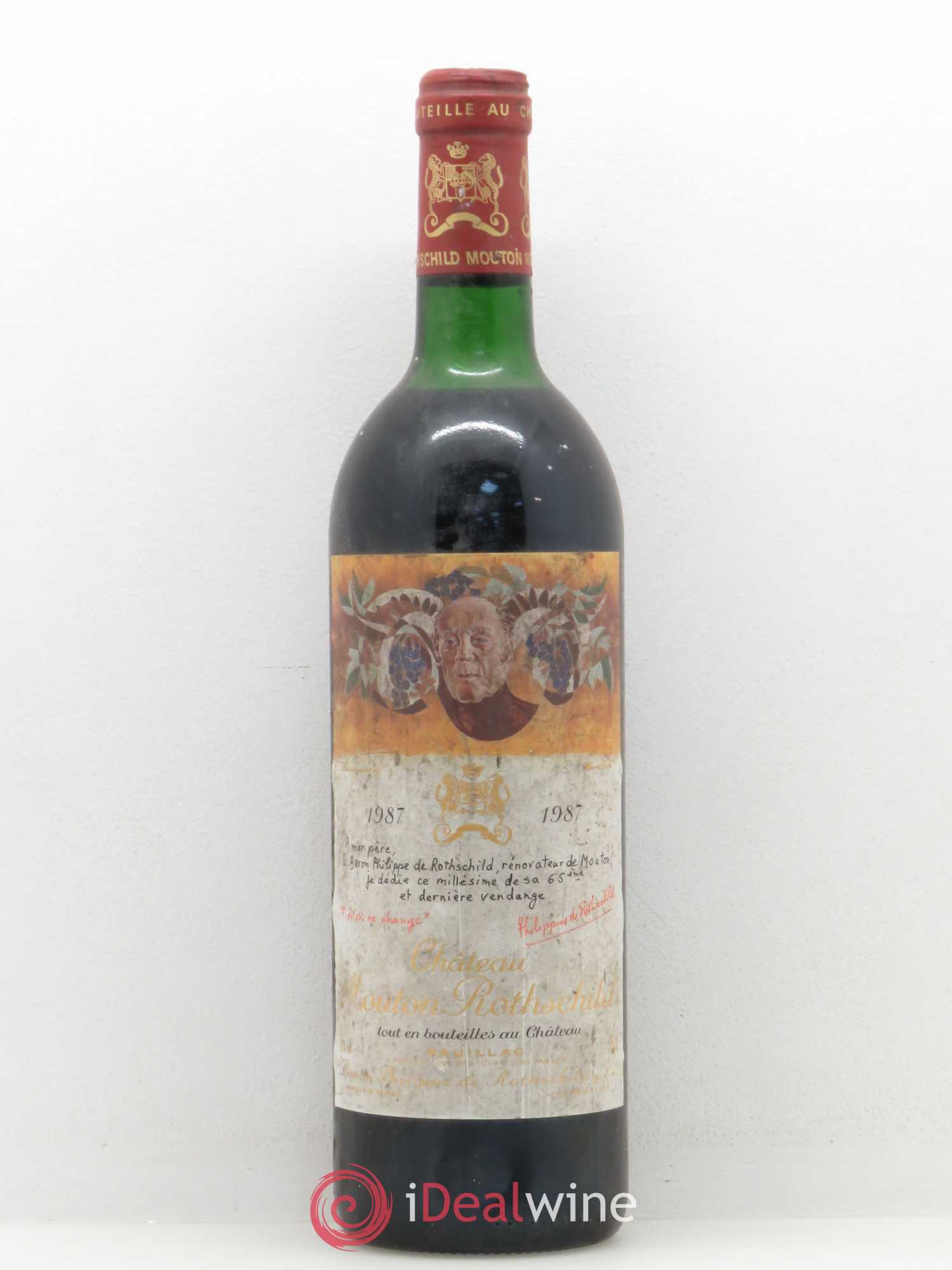 Château Mouton Rothschild 1er Grand Cru Classé 1987 - Lot de 1 bouteille - 0
