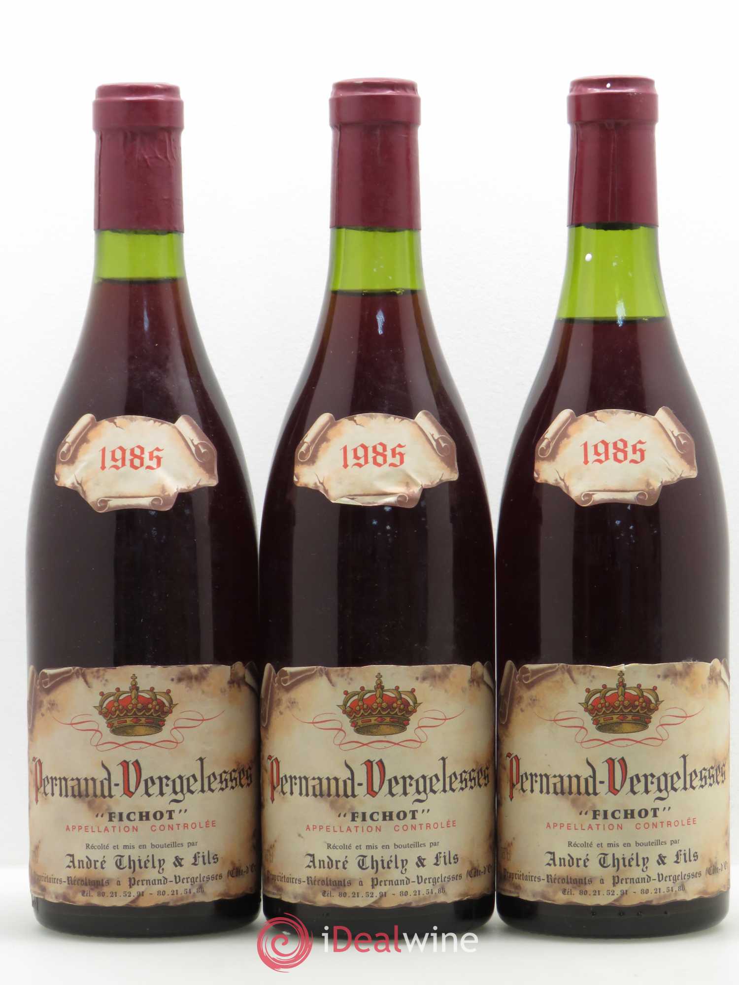 Pernand-Vergelesses Fichot André Thiély 1985 - Posten von 3 Flaschen - 0