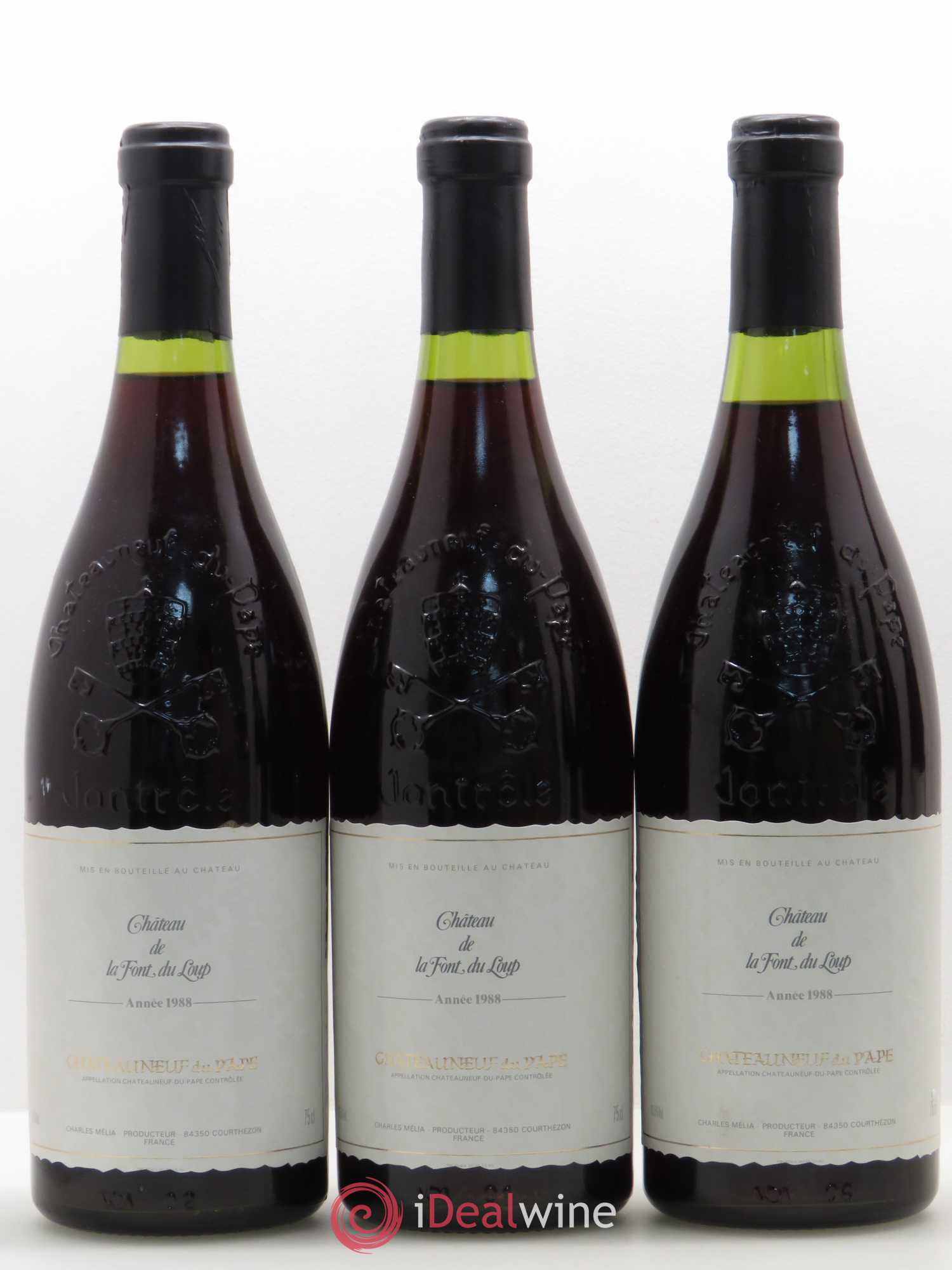 Châteauneuf-du-Pape Château de La Font du Loup 1988 - Posten von 6 Flaschen - 1