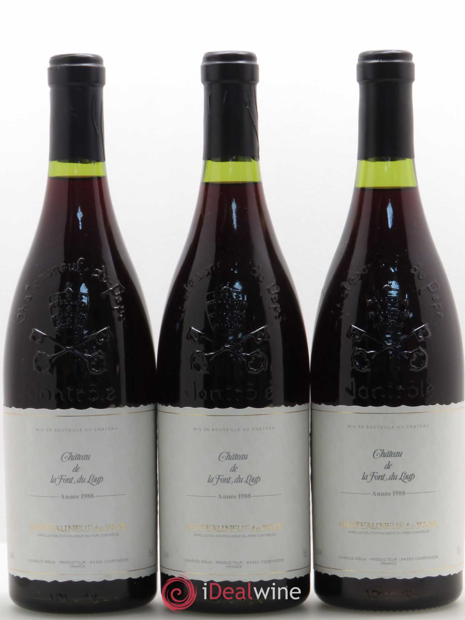 Châteauneuf-du-Pape Château de La Font du Loup 1988 - Posten von 6 Flaschen - 2
