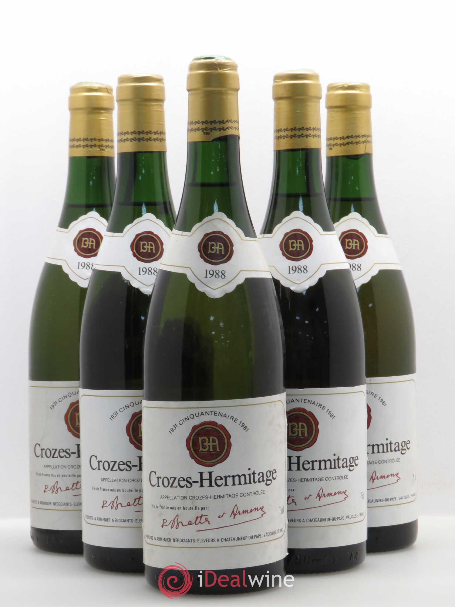 Crozes-Hermitage Brotte et Armenier 1988 - Posten von 5 Flaschen - 0