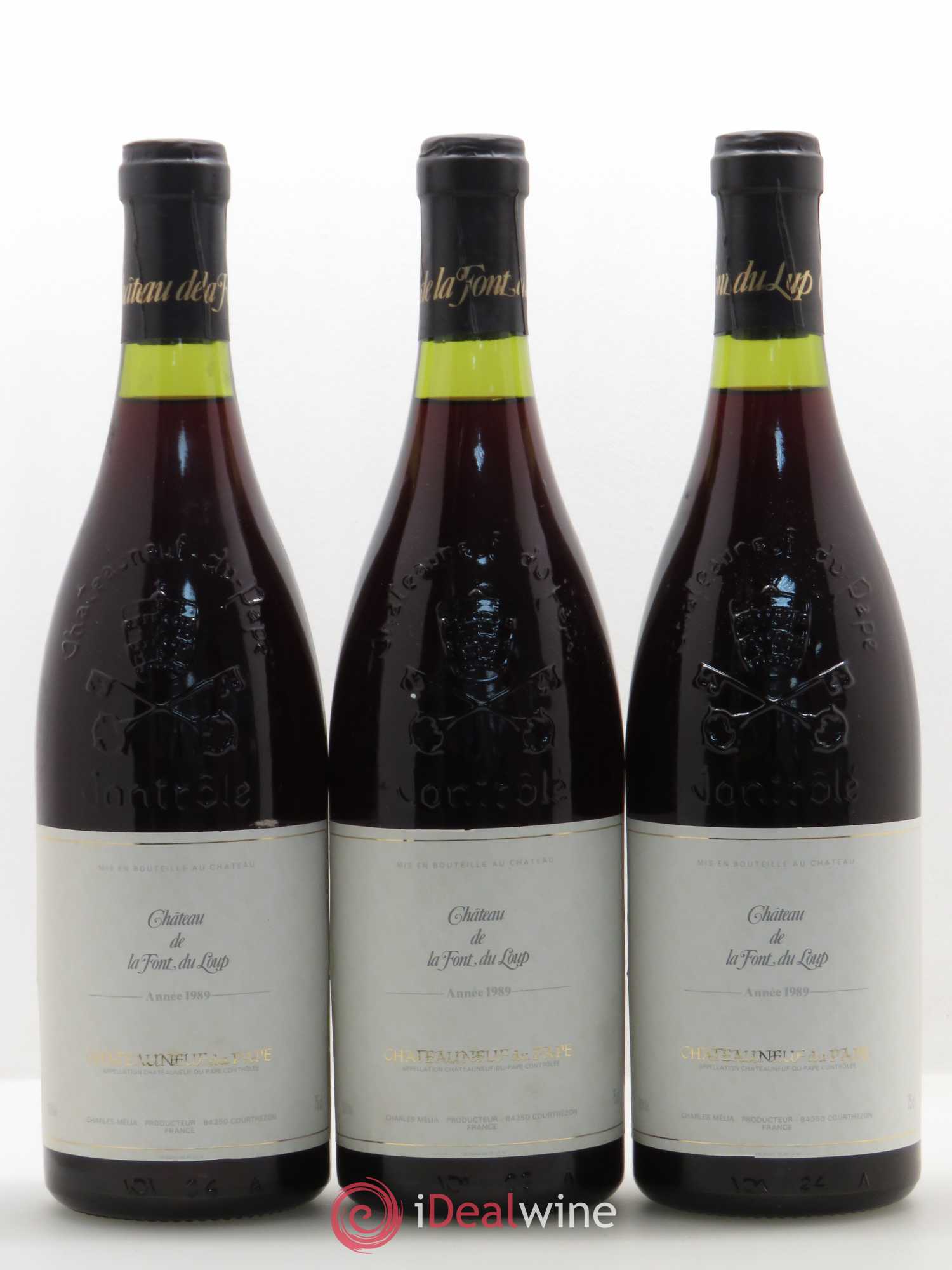 Châteauneuf-du-Pape Château de La Font du Loup 1989 - Posten von 3 Flaschen - 0