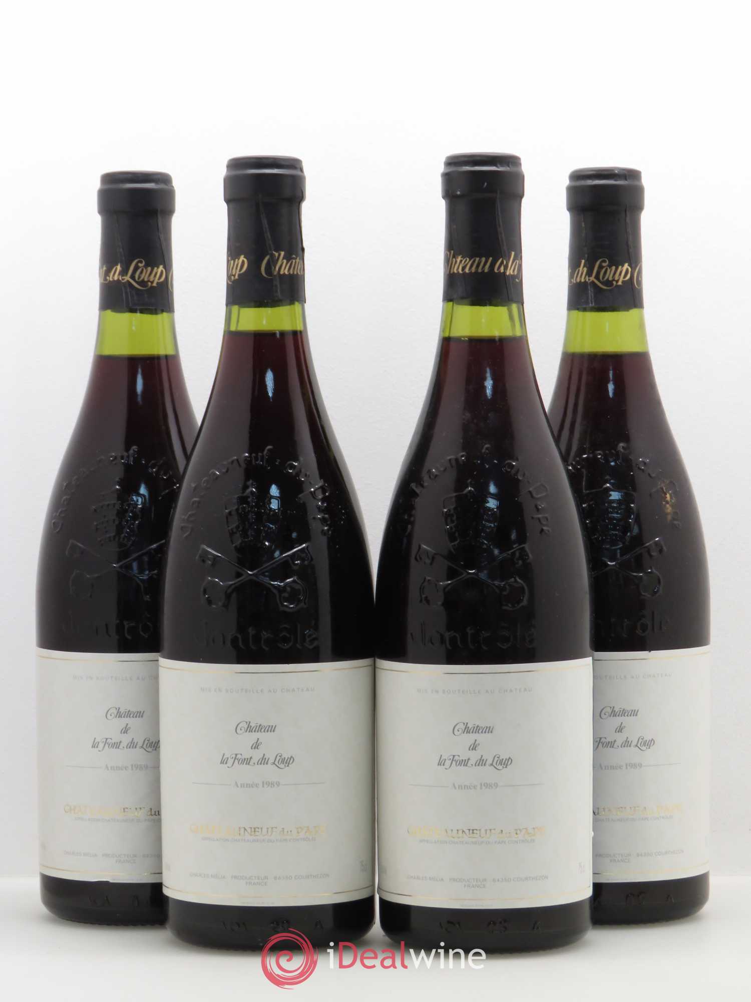 Châteauneuf-du-Pape Château de La Font du Loup 1989 - Posten von 4 Flaschen - 0