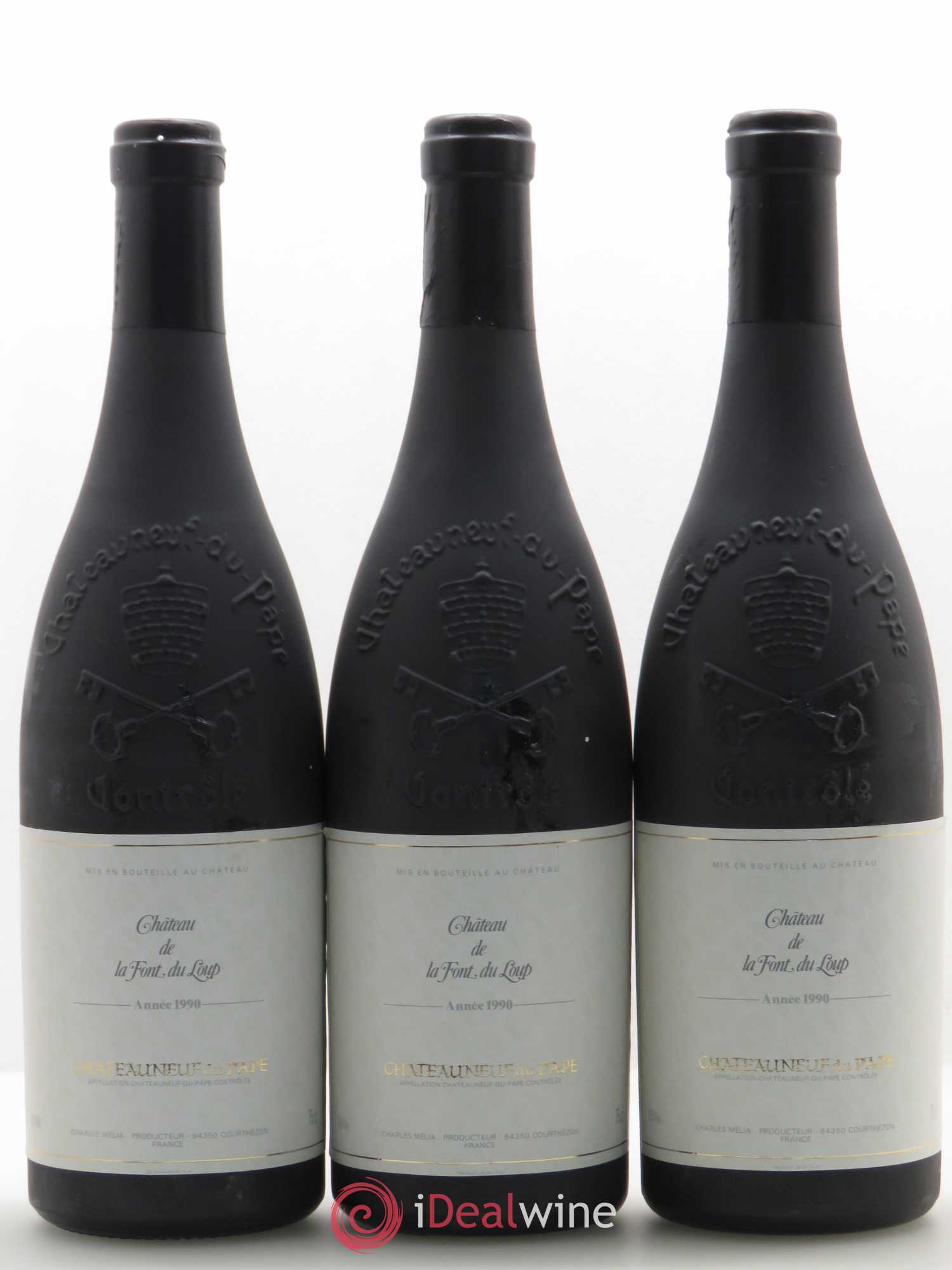Châteauneuf-du-Pape Château de La Font du Loup 1990 - Posten von 3 Flaschen - 0
