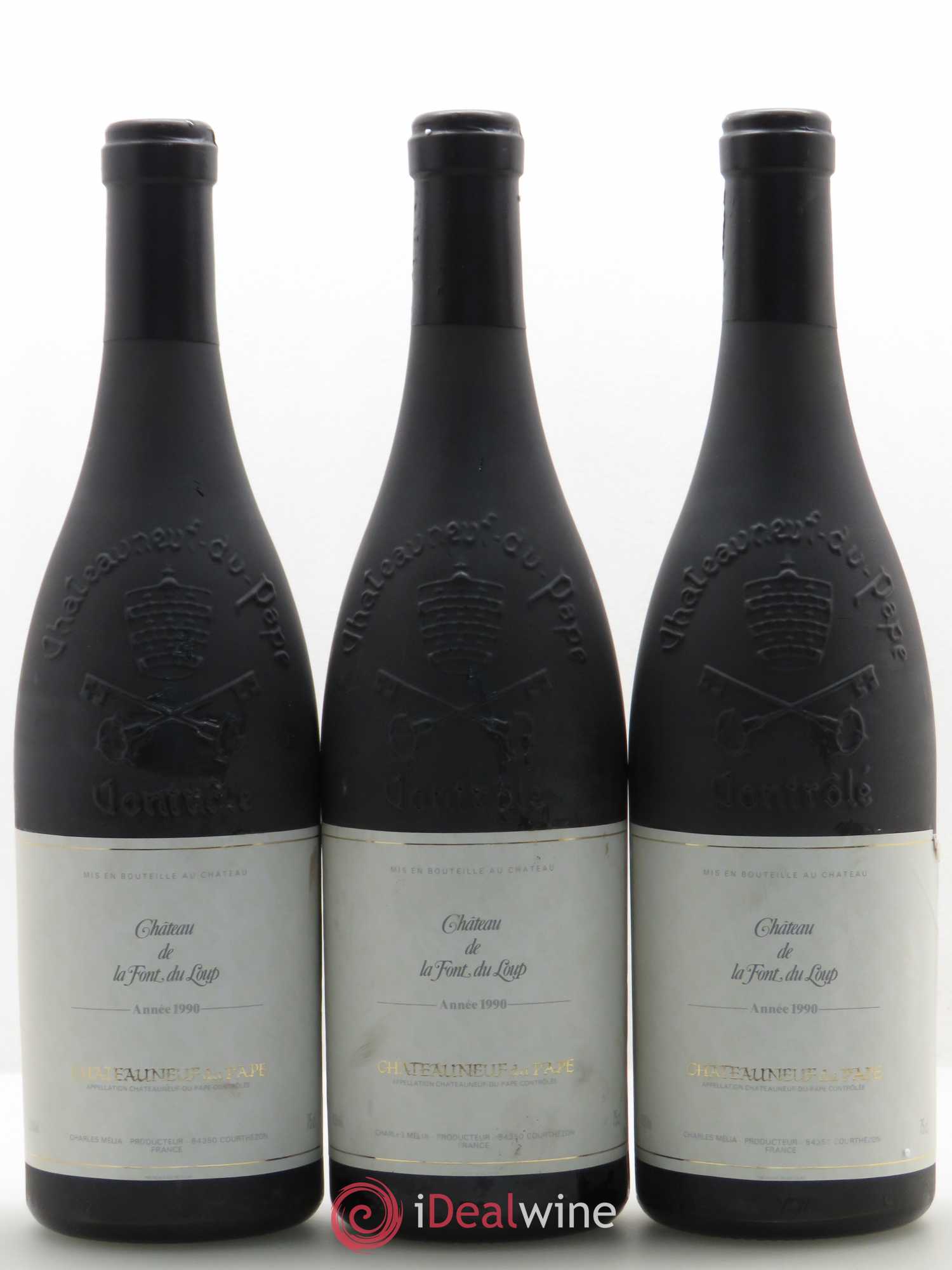 Châteauneuf-du-Pape Château de La Font du Loup 1990 - Posten von 3 Flaschen - 0