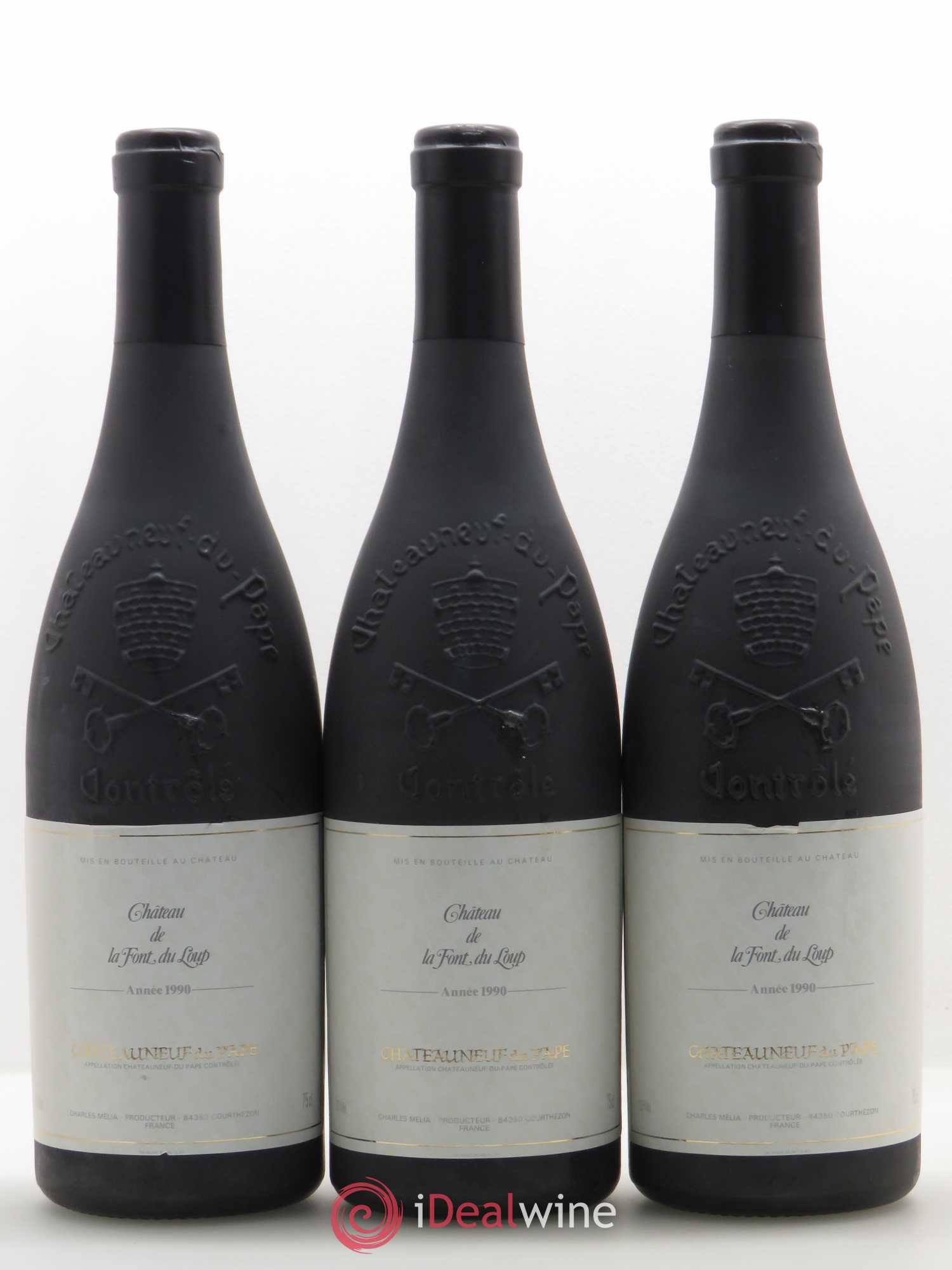 Châteauneuf-du-Pape Château de La Font du Loup 1990 - Posten von 3 Flaschen - 0