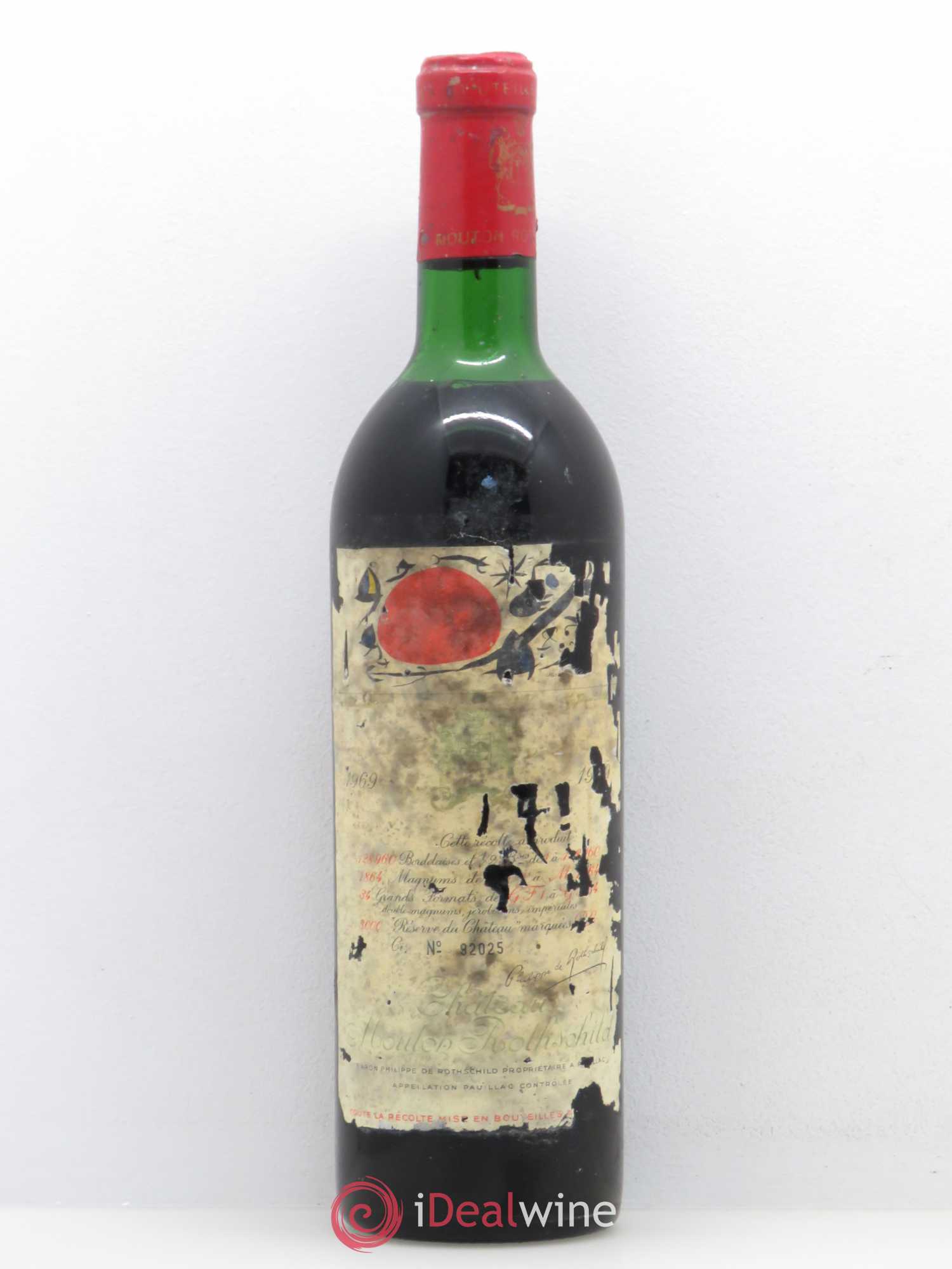Château Mouton Rothschild 1er Grand Cru Classé 1969 - Lot de 1 bouteille - 0