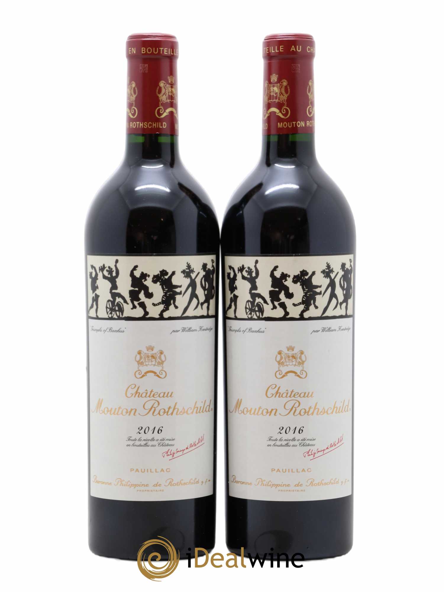 Château Mouton Rothschild 1er Grand Cru Classé 2016 - Lot de 2 bouteilles - 0