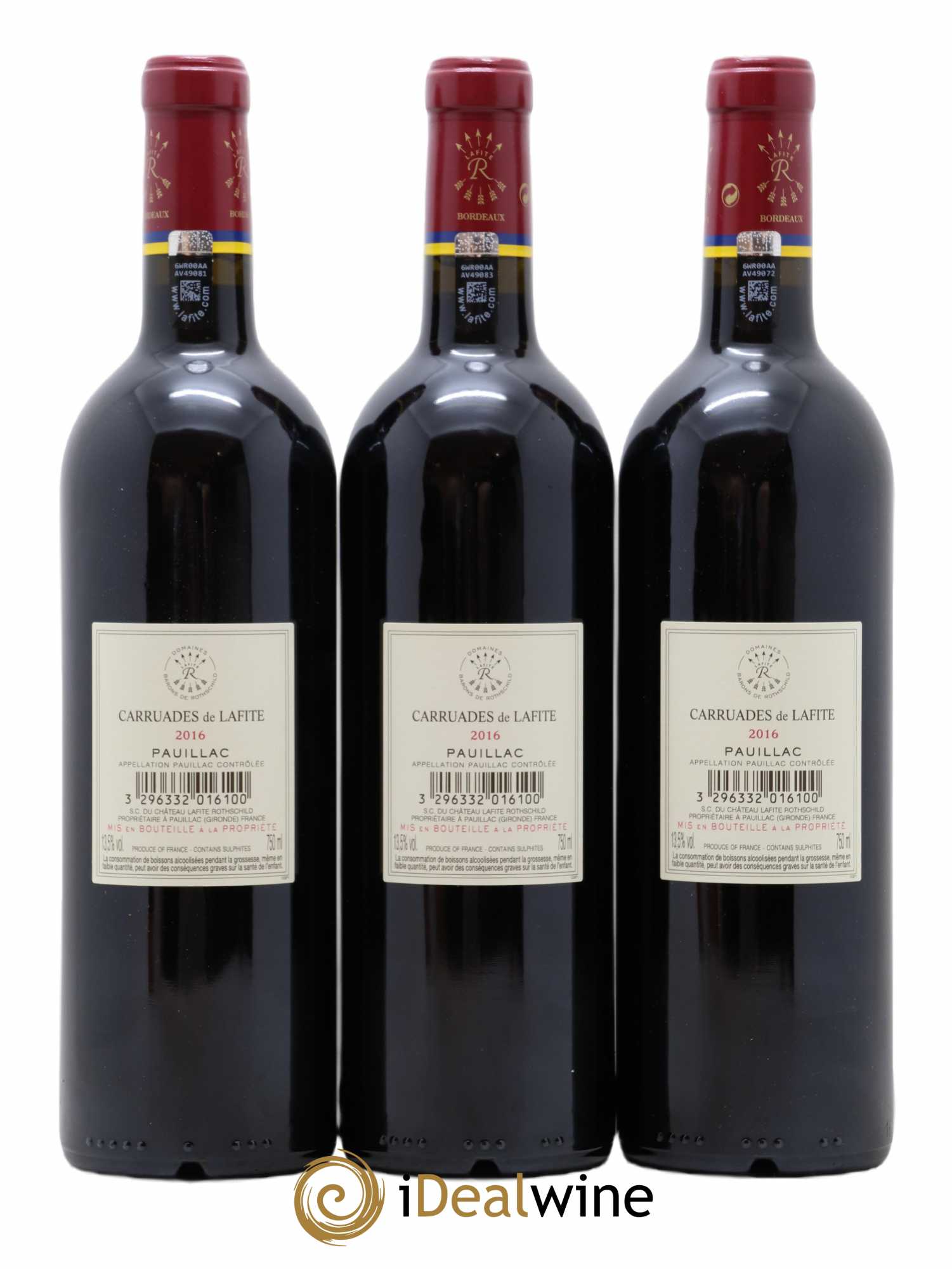 Carruades de Lafite Rothschild Second Vin 2016 - Lot de 3 bouteilles - 1